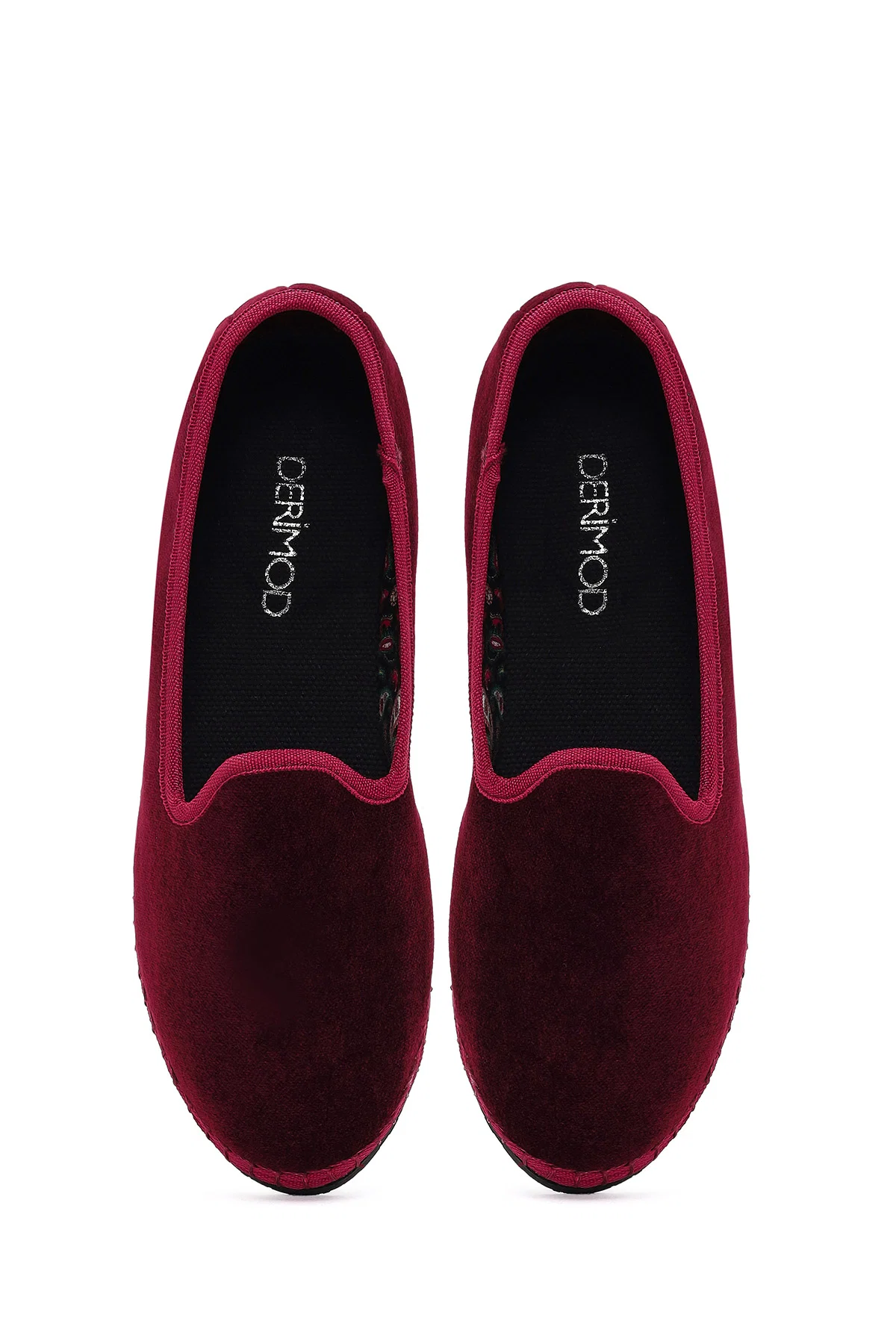 Kadın Bordo Kumaş Loafer - Image 7