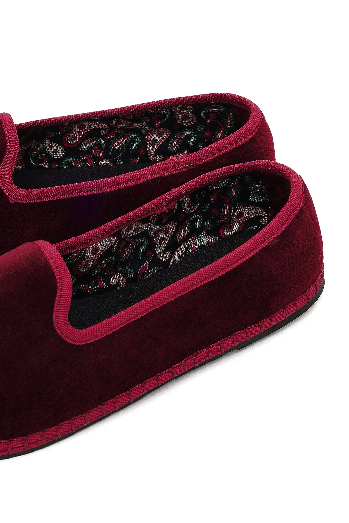 Kadın Bordo Kumaş Loafer - Image 9