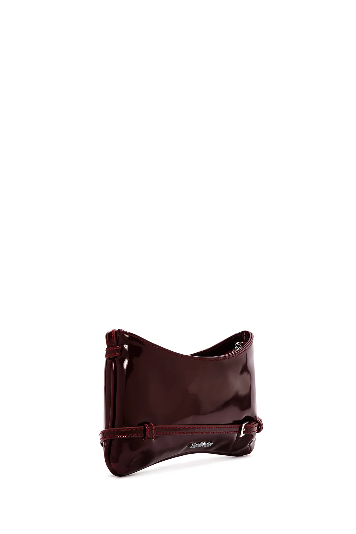 Kadın Bordo Mini Rugan Omuz Çantası - Image 6