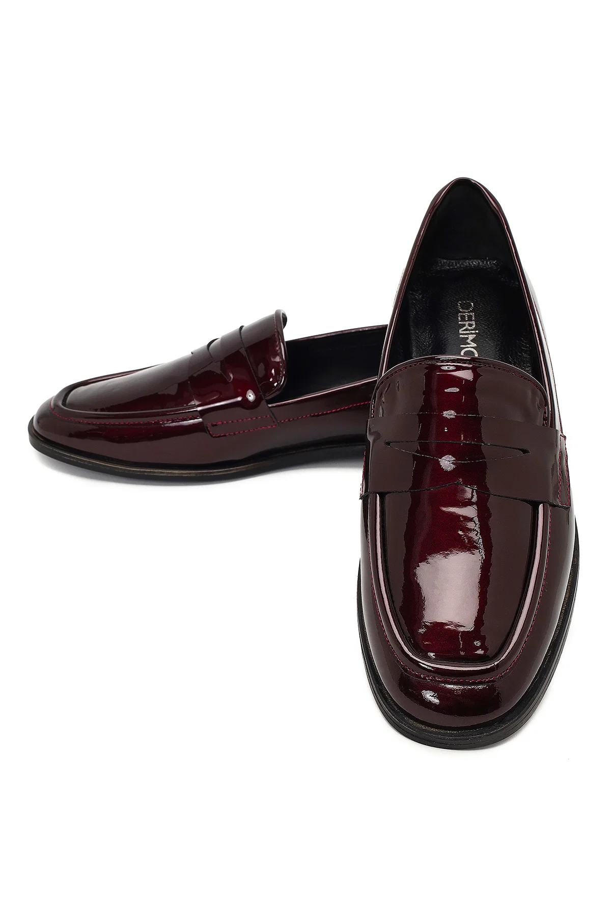 Kadın Bordo Rugan Deri Loafer - Image 10