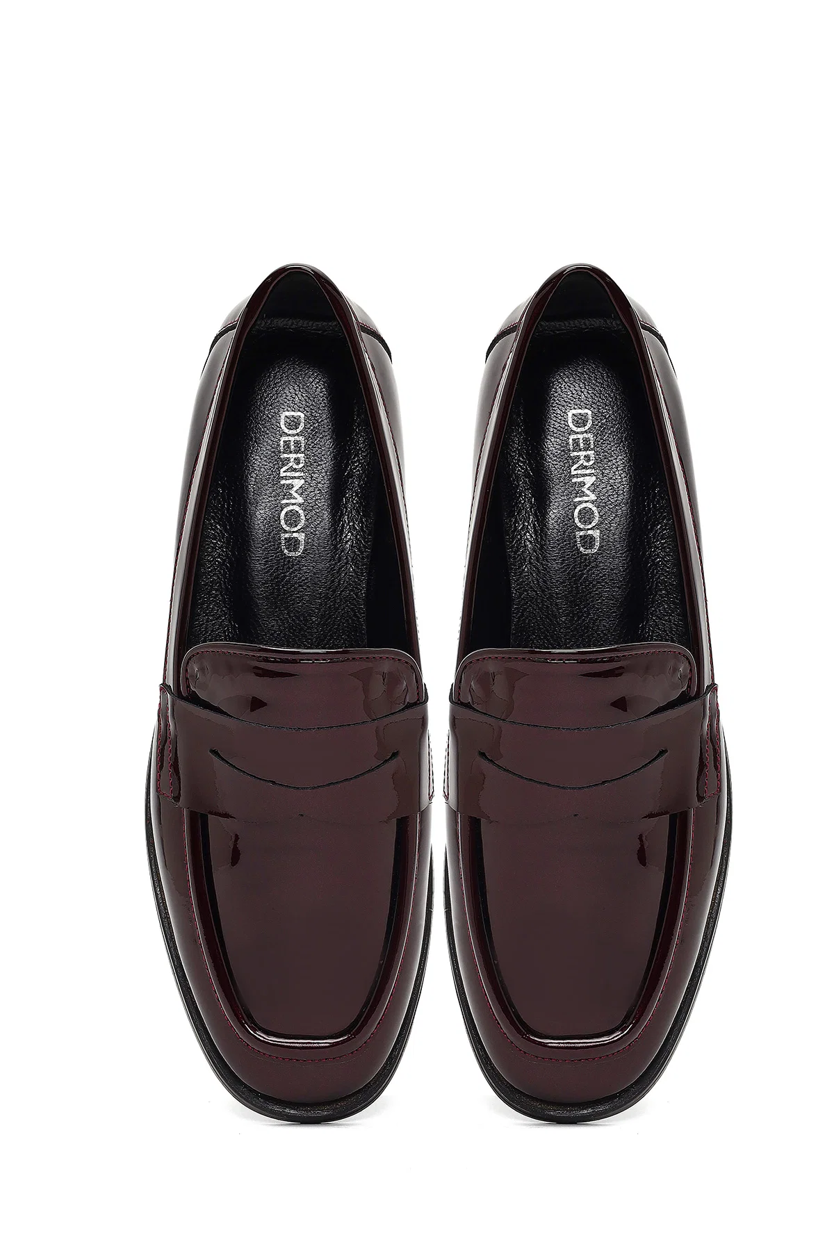 Kadın Bordo Rugan Deri Loafer - Image 7