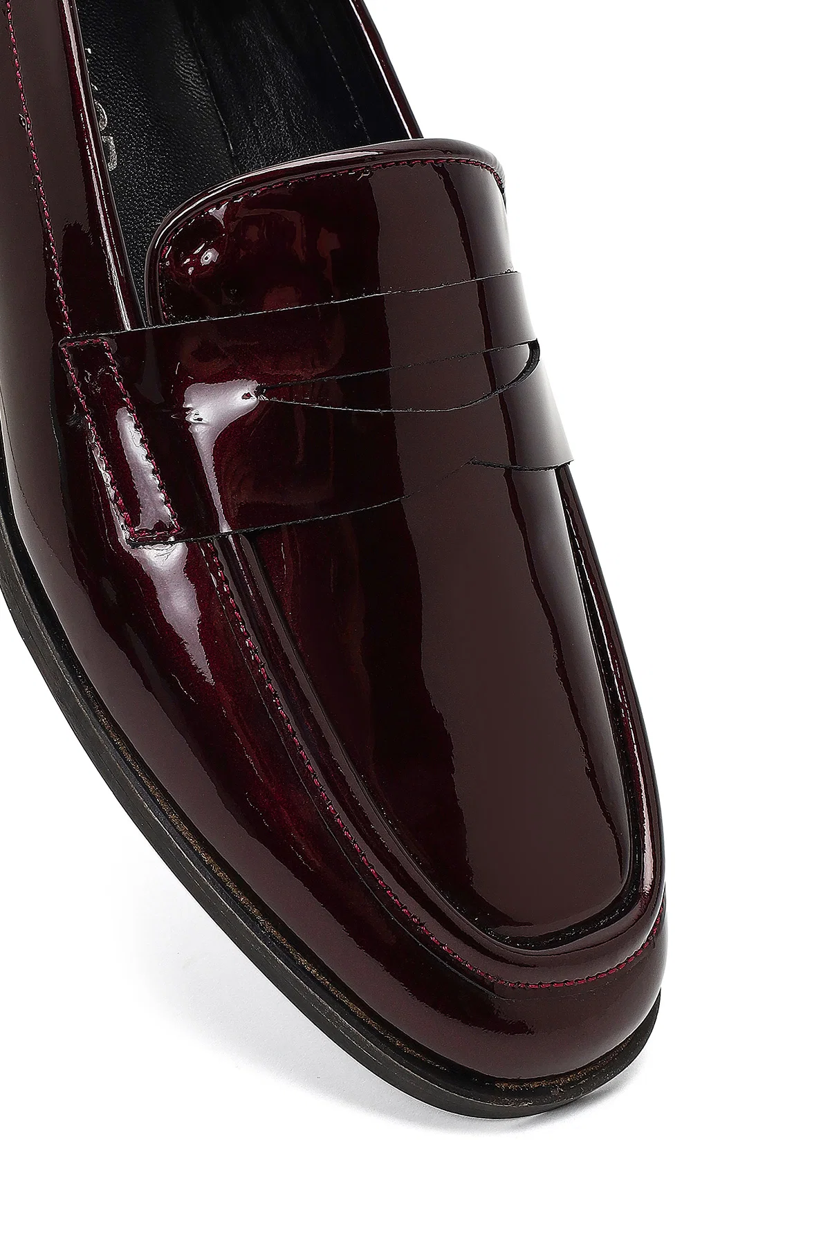 Kadın Bordo Rugan Deri Loafer - Image 9