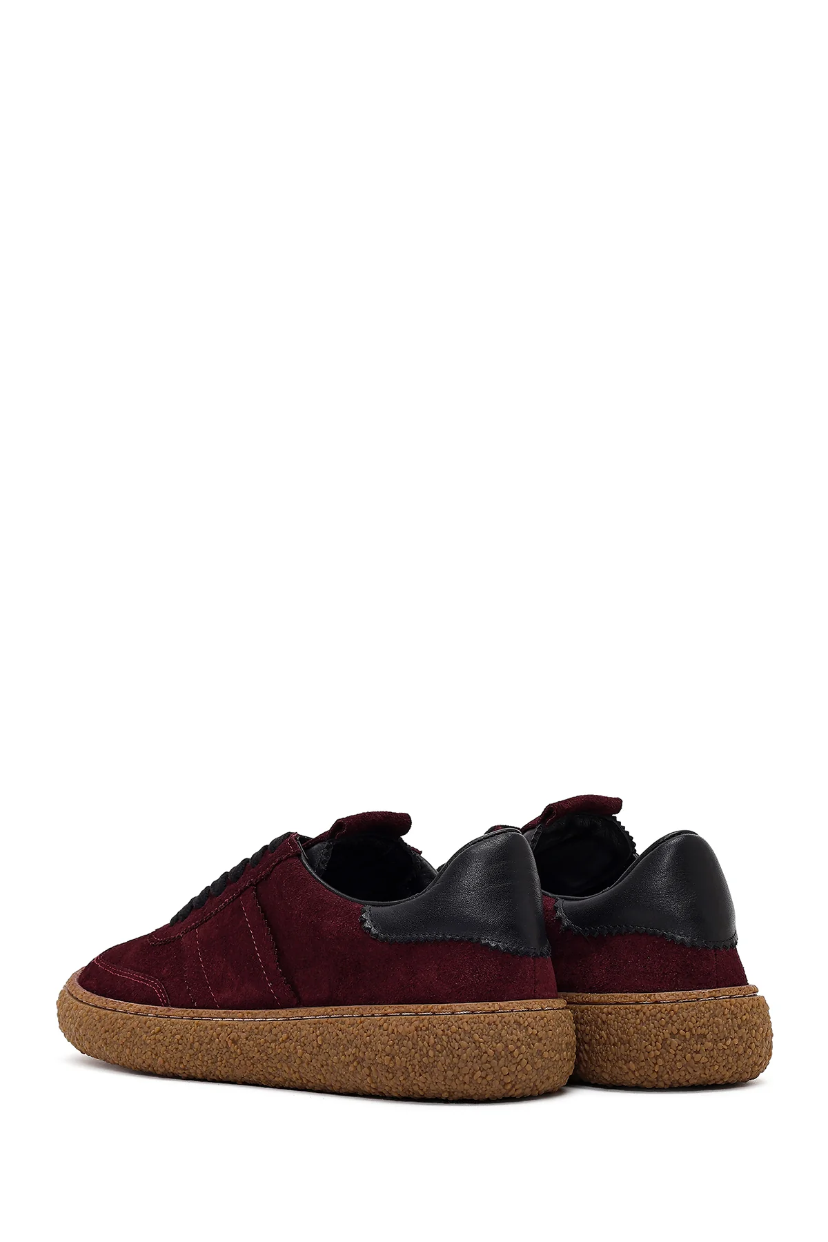 Kadın Bordo Süet Deri Sneaker - Image 6