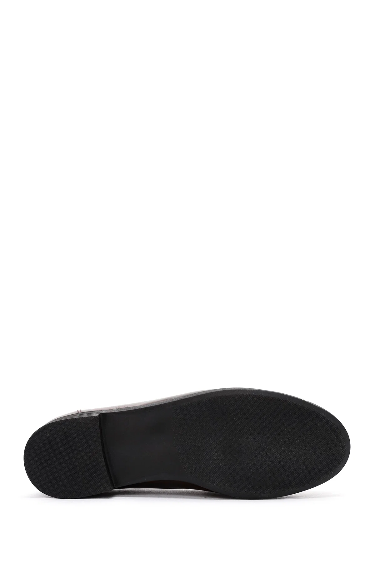 Kadın Bordo Toka Detaylı Deri Maskülen Loafer - Image 4