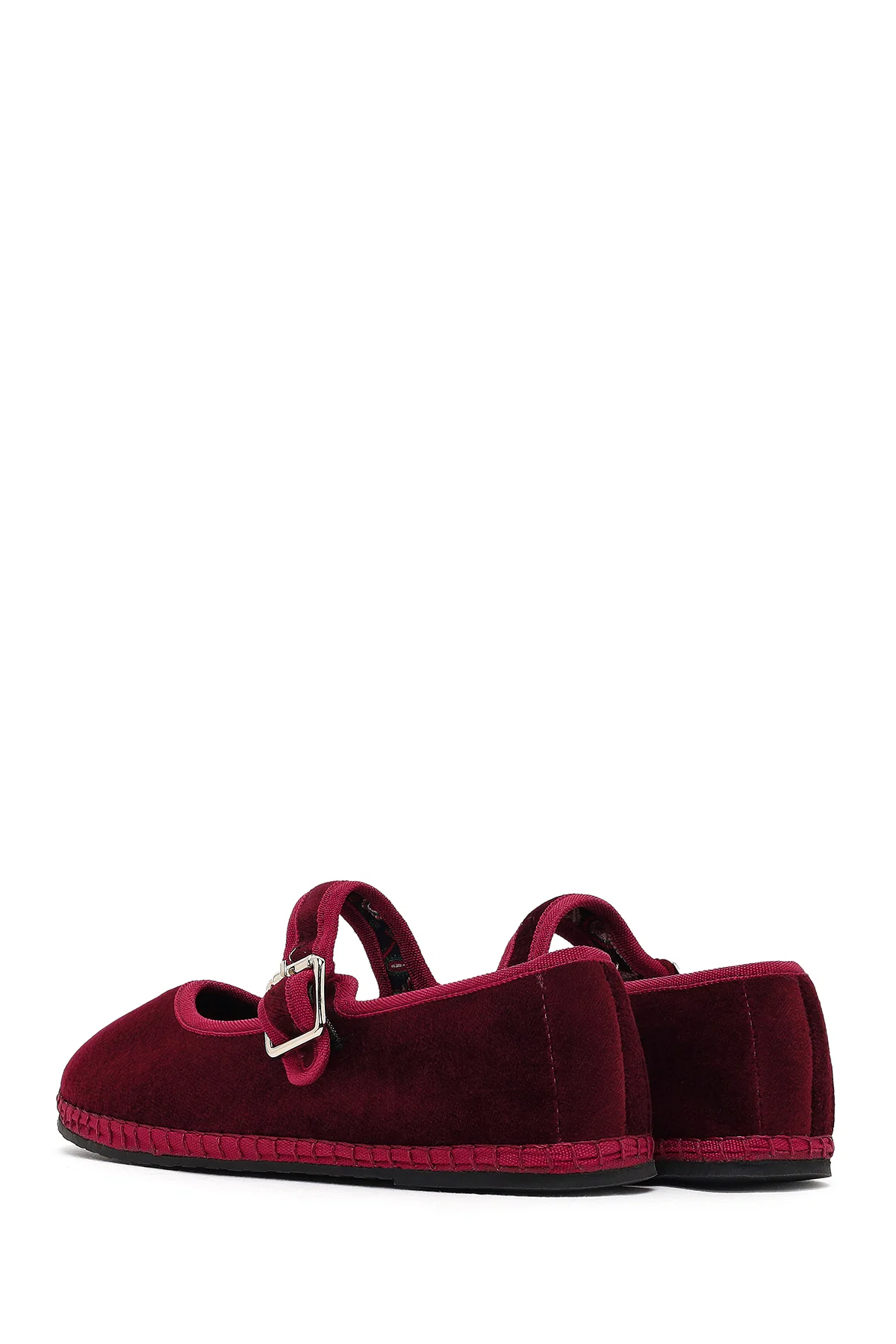Kadın Bordo Tokalı Kumaş Babet - Image 5