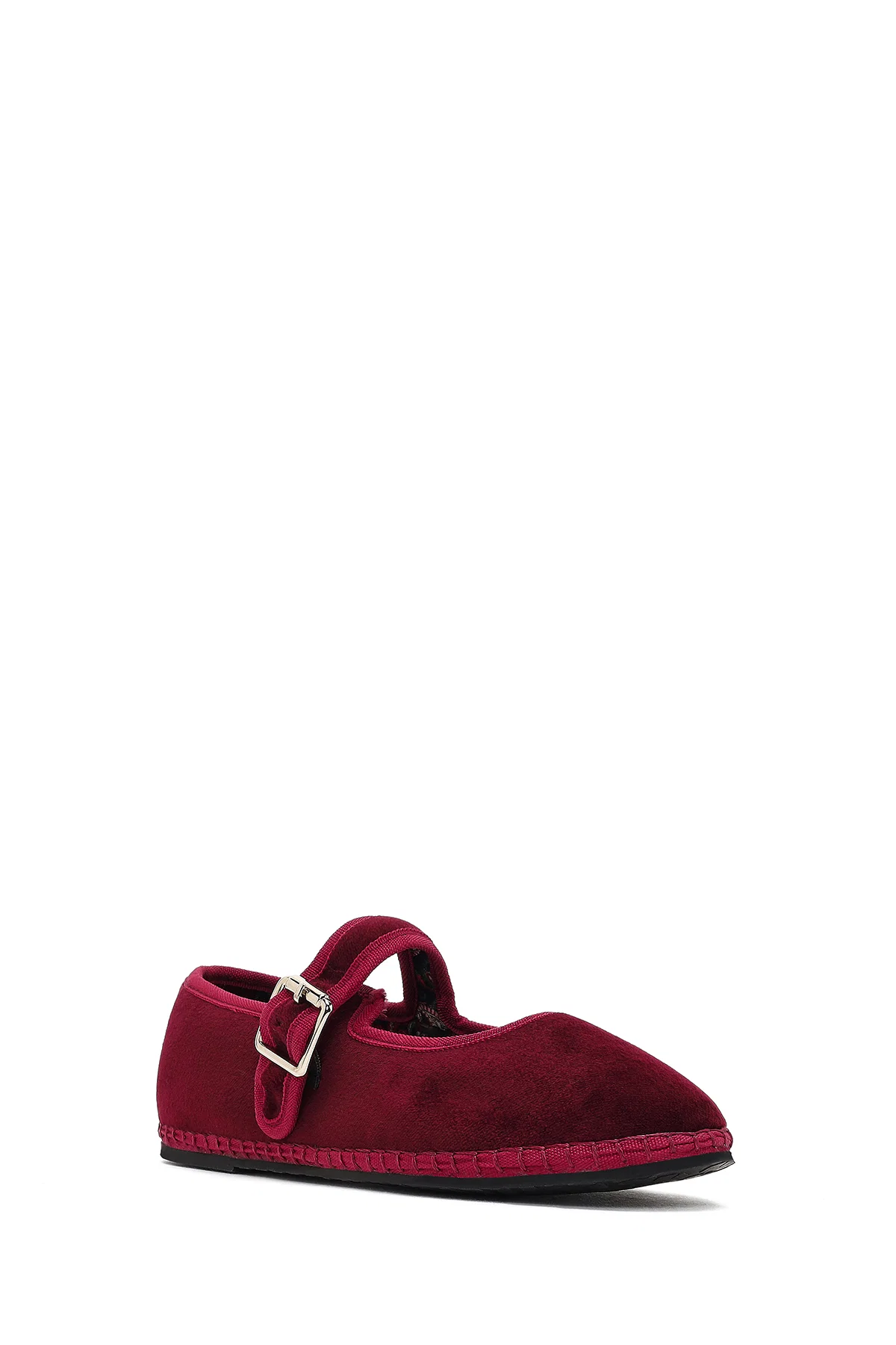 Kadın Bordo Tokalı Kumaş Babet - Image 6