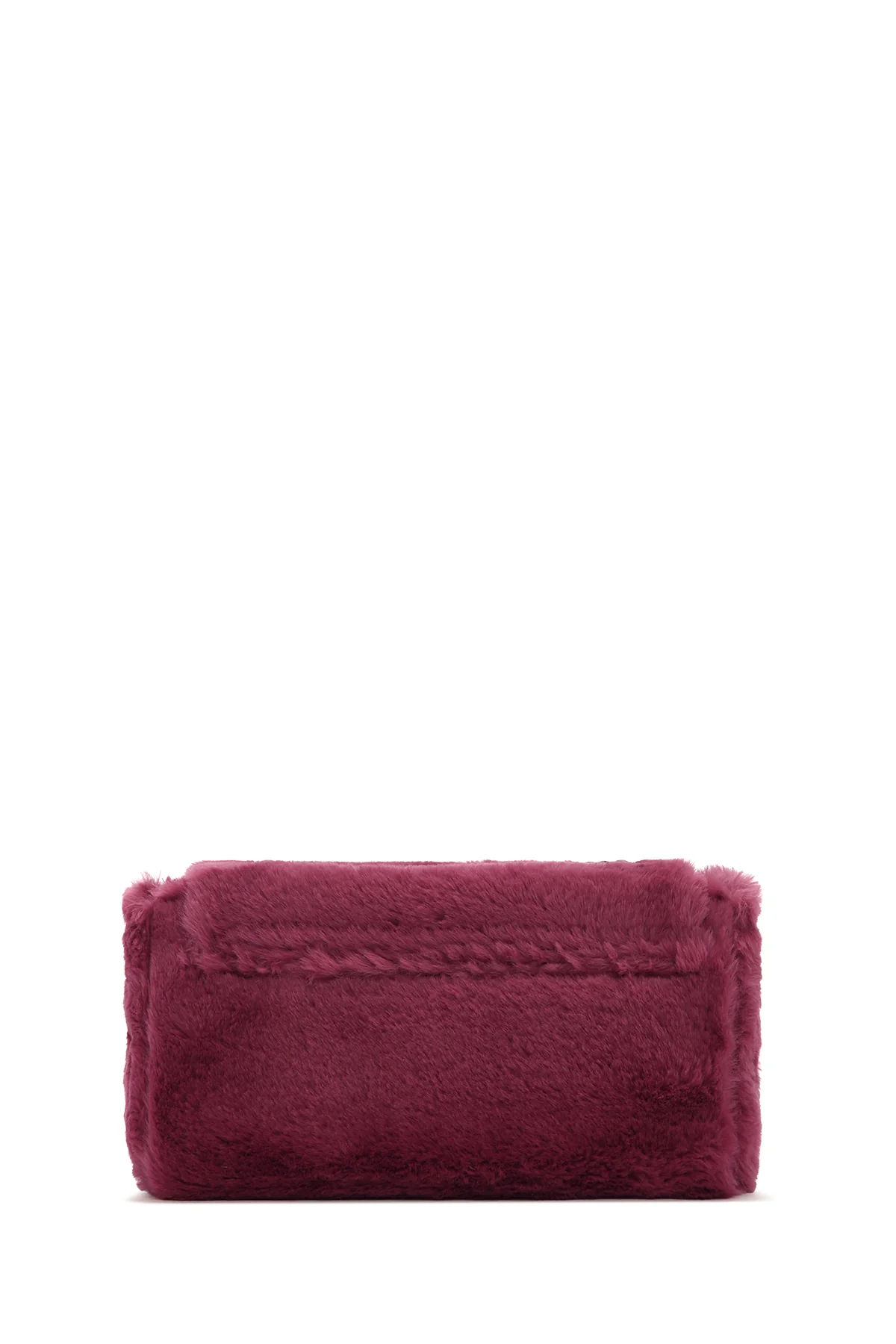 Kadın Bordo Uzun Askılı Peluş Çapraz Çanta - Image 4