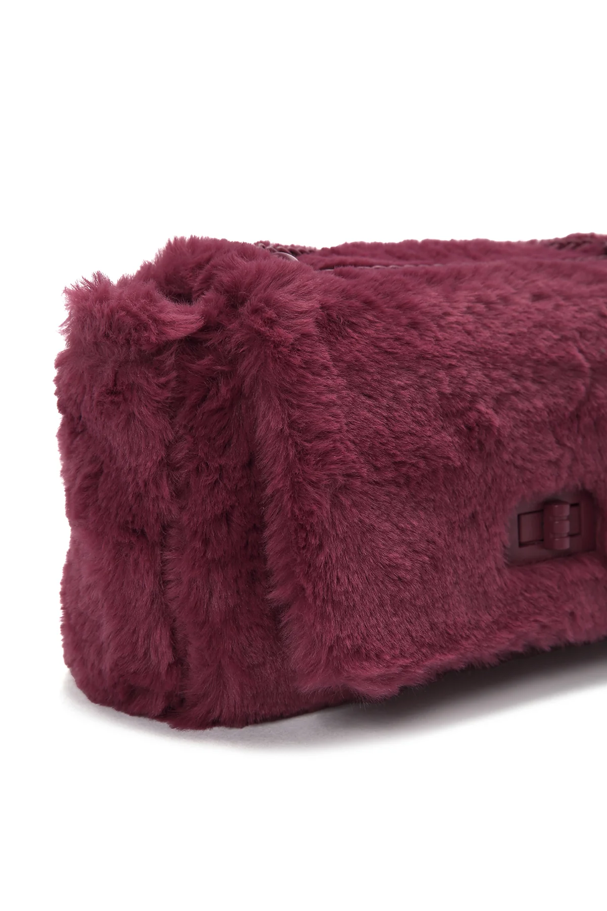 Kadın Bordo Uzun Askılı Peluş Çapraz Çanta - Image 9