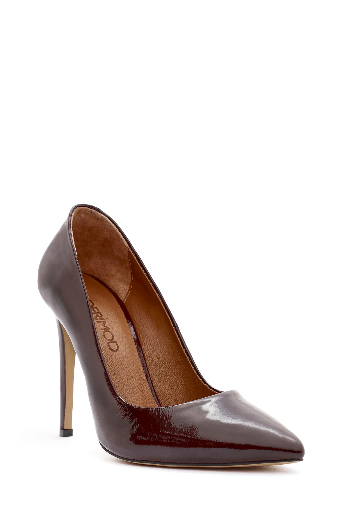 Kadın Bordo Yüksek İnce Topuklu Rugan Deri Stiletto - Image 7