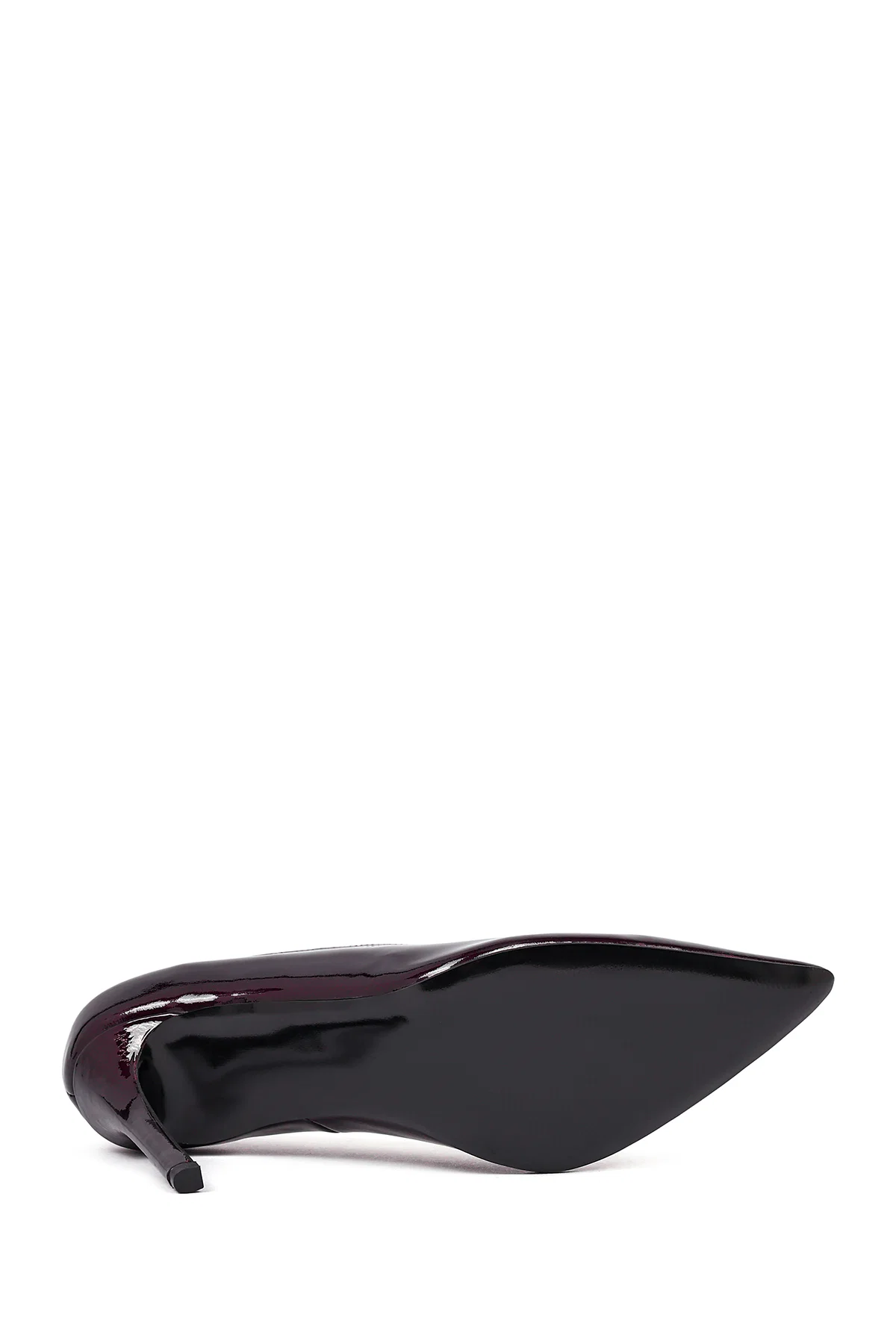 Kadın Bordo İnce Topuklu Rugan Deri Stiletto - Image 5