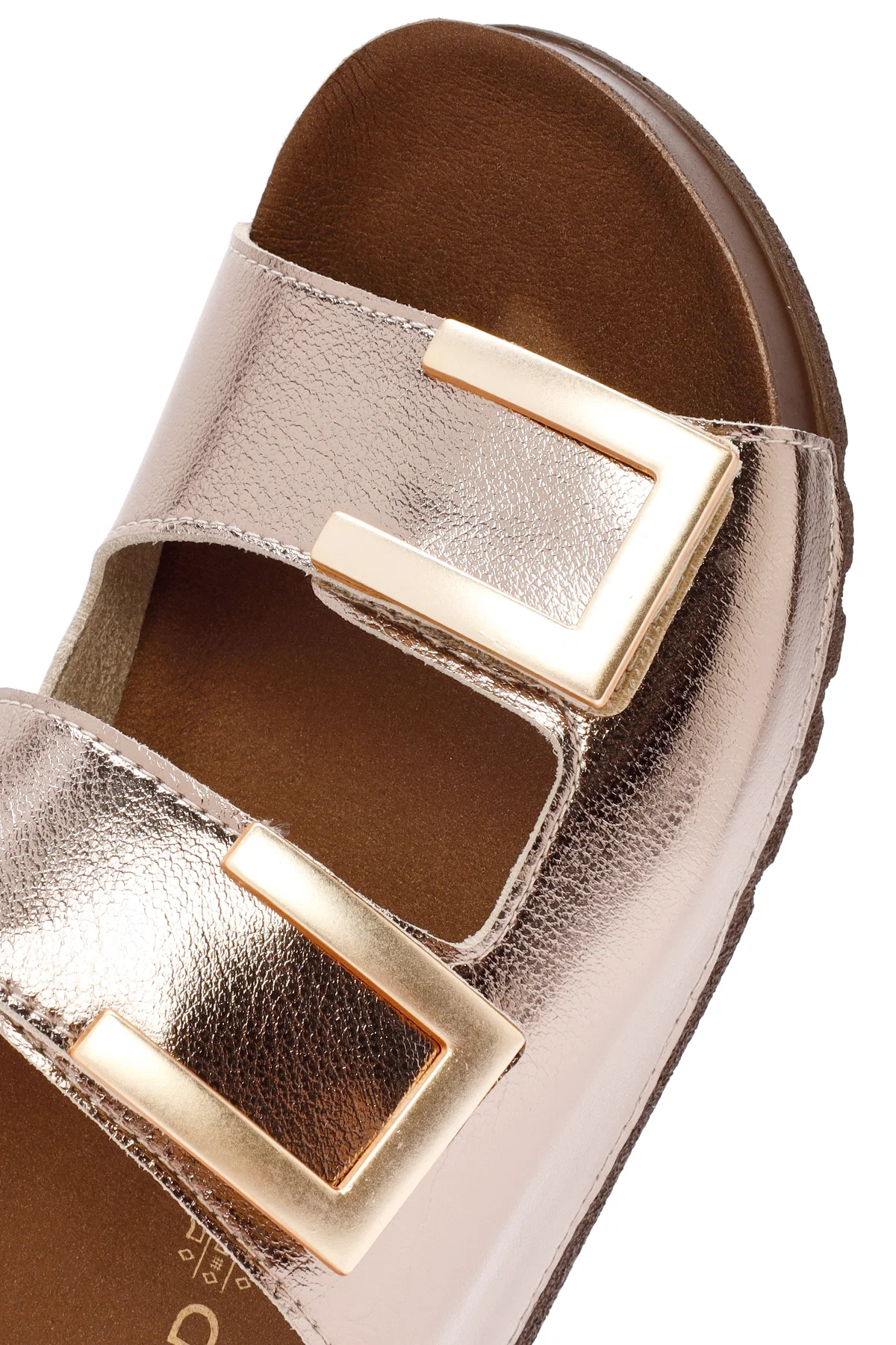 Kadın Bronz Çift Tokalı Comfort Terlik - Image 10