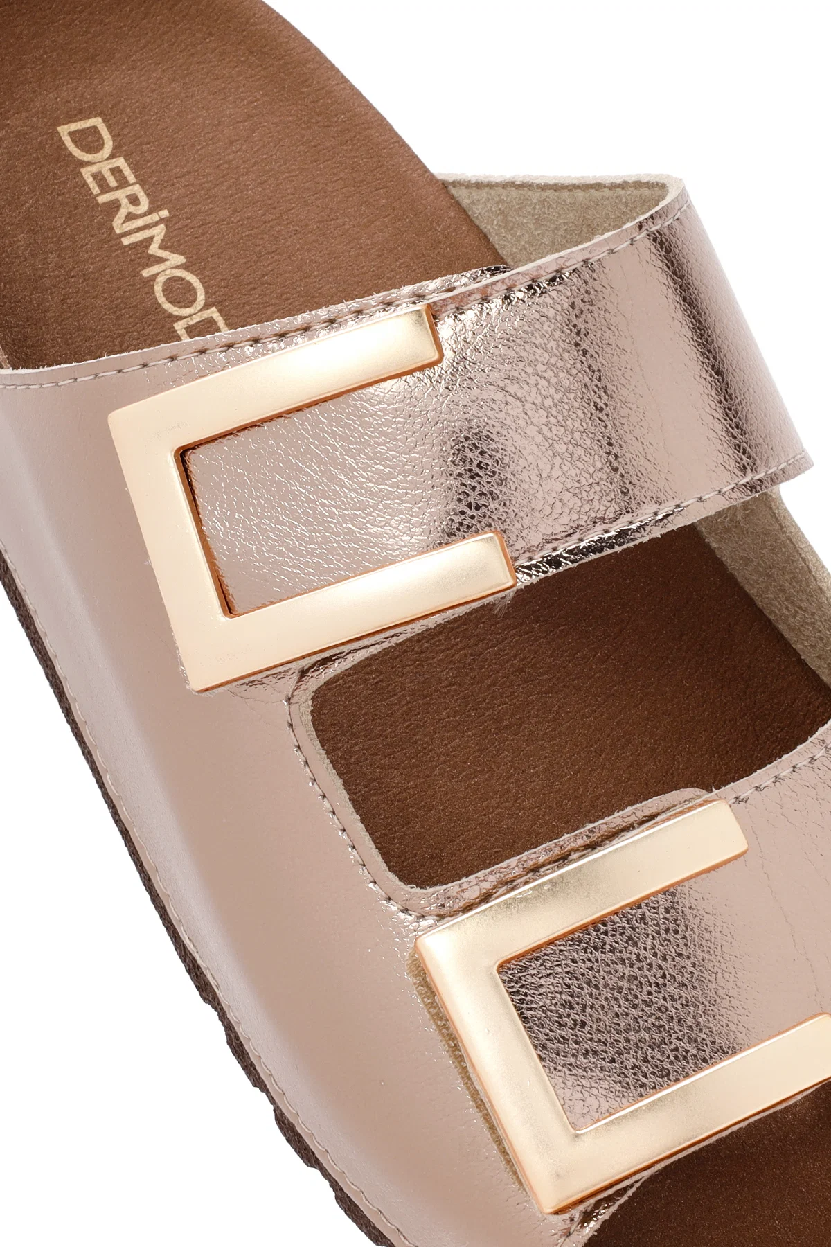 Kadın Bronz Çift Tokalı Comfort Terlik - Image 11