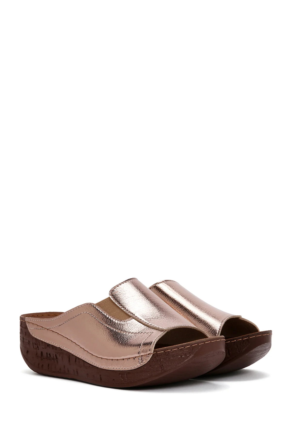 Kadın Bronz Kalın Tabanlı Comfort Terlik - Image 3