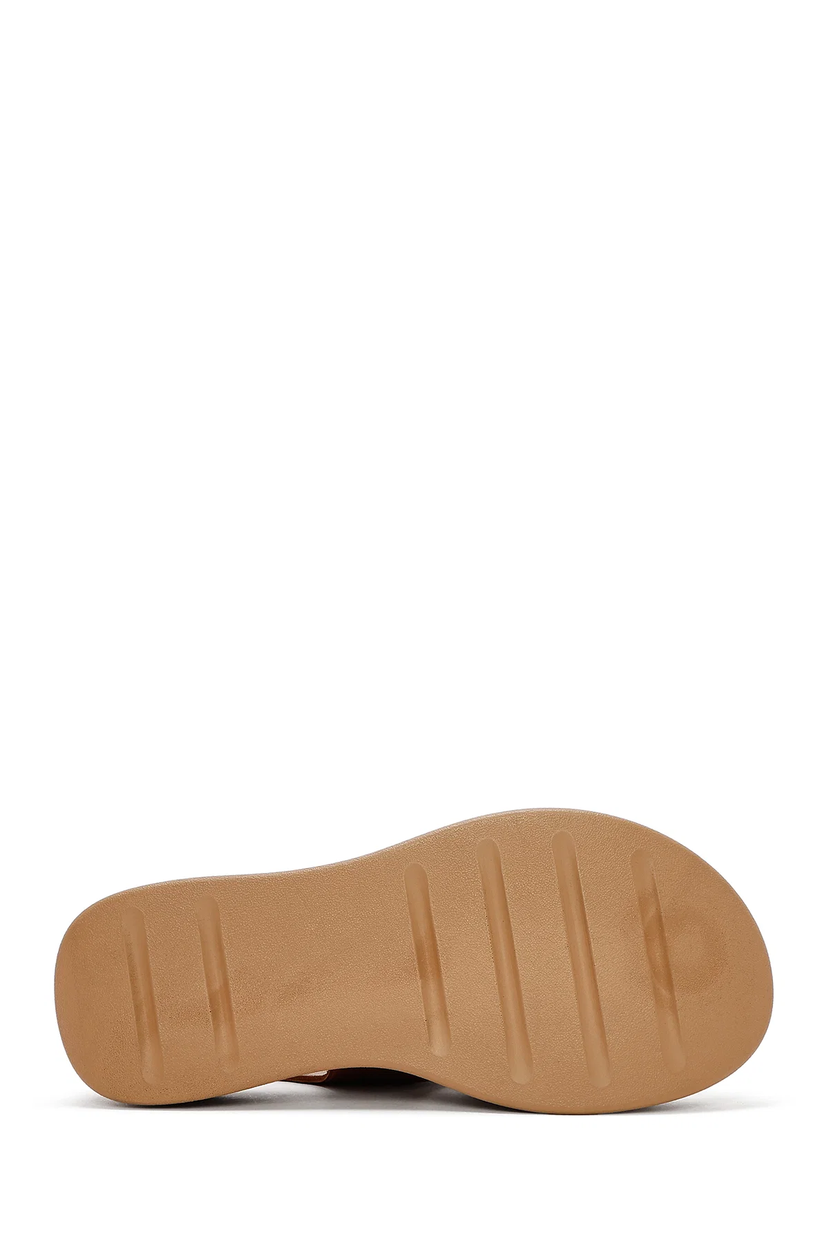 Kadın Bronz Kalın Tabanlı Metalik Deri Comfort Sandalet - Image 4
