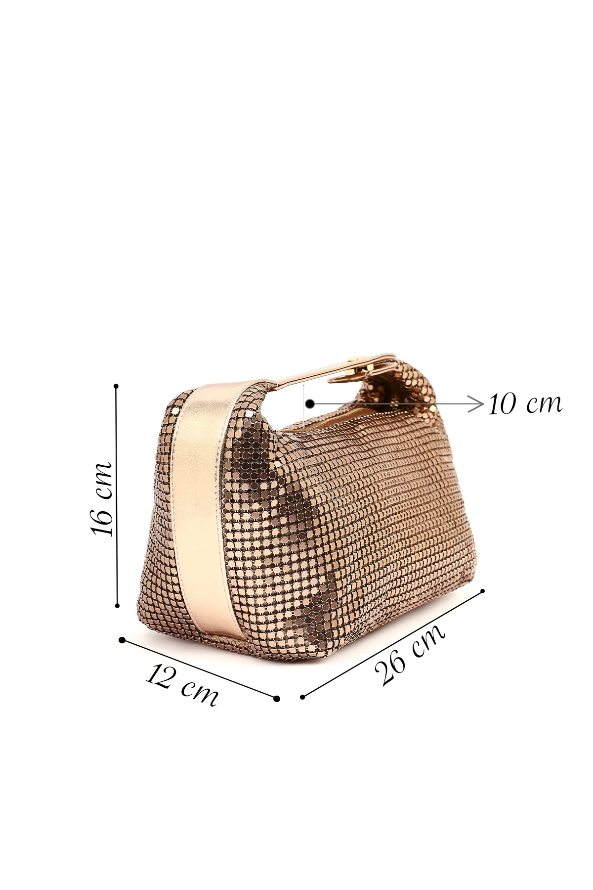 Kadın Bronz Pullu Mini Kol Çantası - Image 2