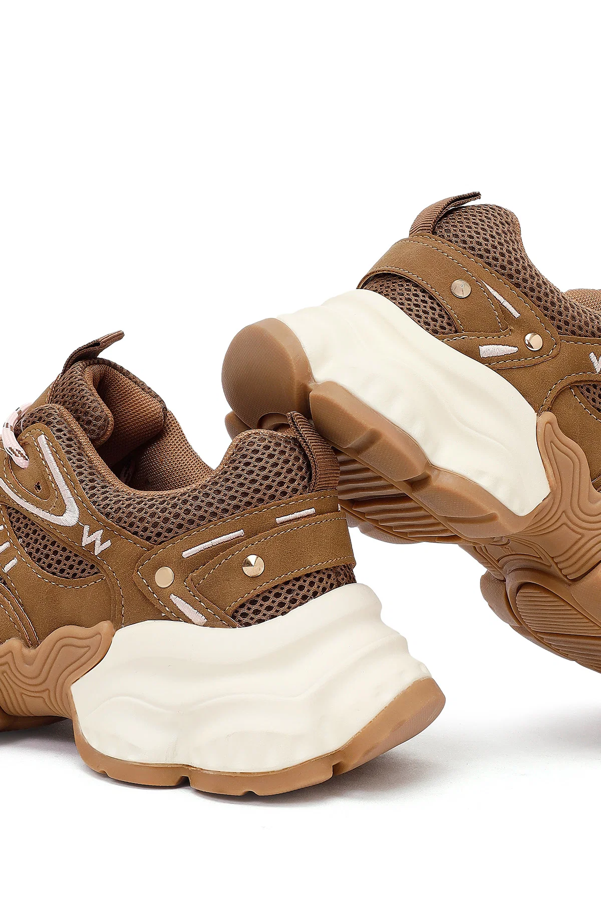 Kadın Camel Bağcıklı Kalın Tabanlı Sneaker - Image 11