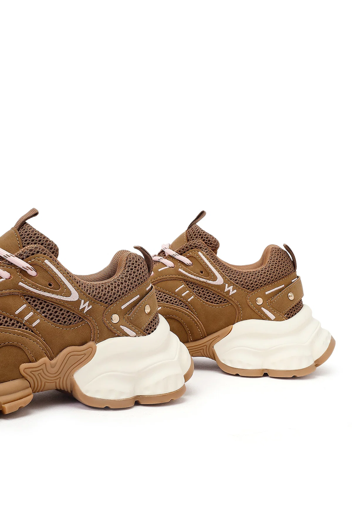 Kadın Camel Bağcıklı Kalın Tabanlı Sneaker - Image 12