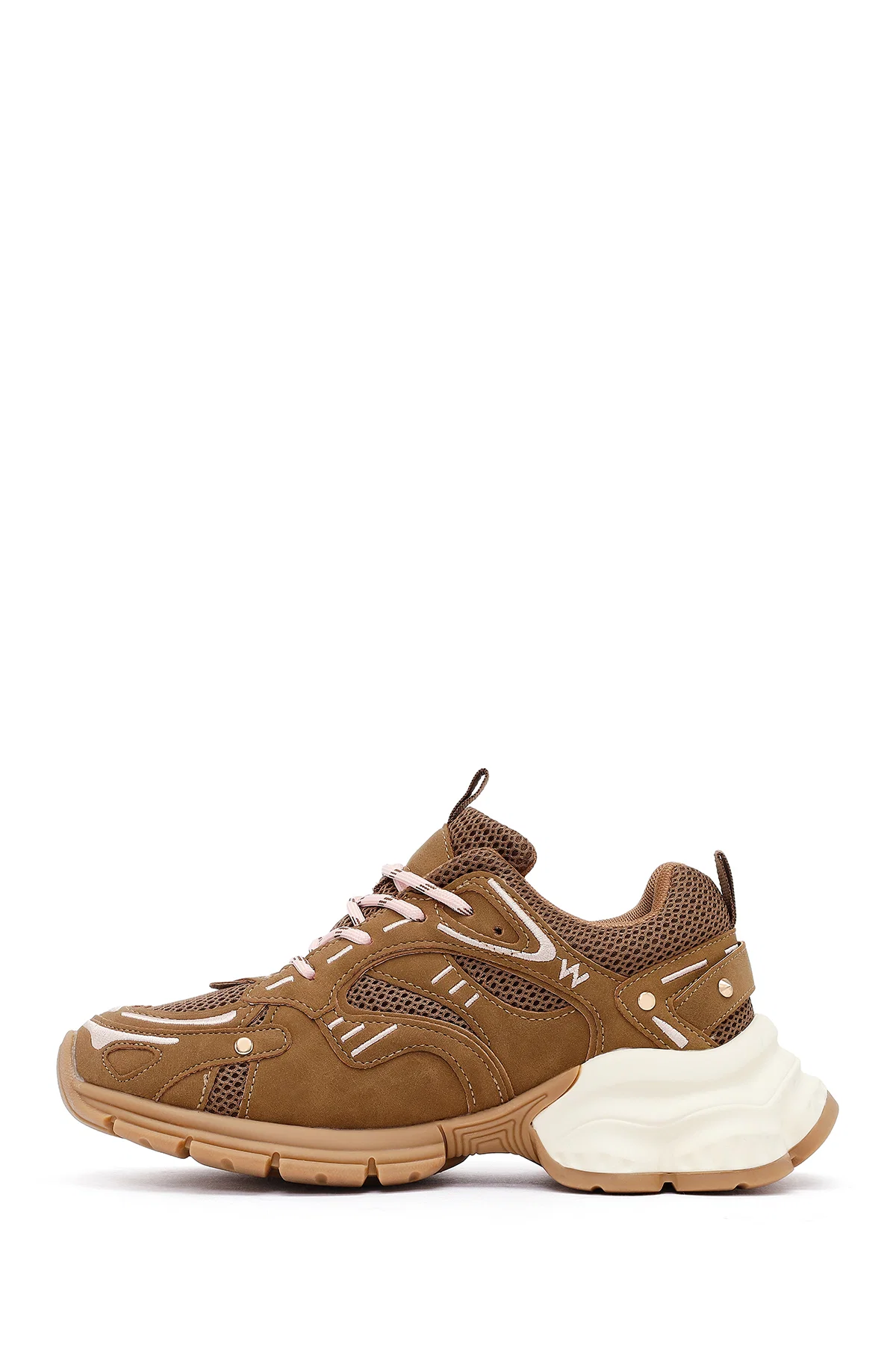 Kadın Camel Bağcıklı Kalın Tabanlı Sneaker - Image 5