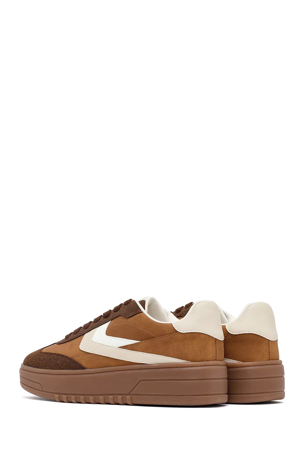 Kadın Camel Bağcıklı Kalın Tabanlı Sneaker - Image 5