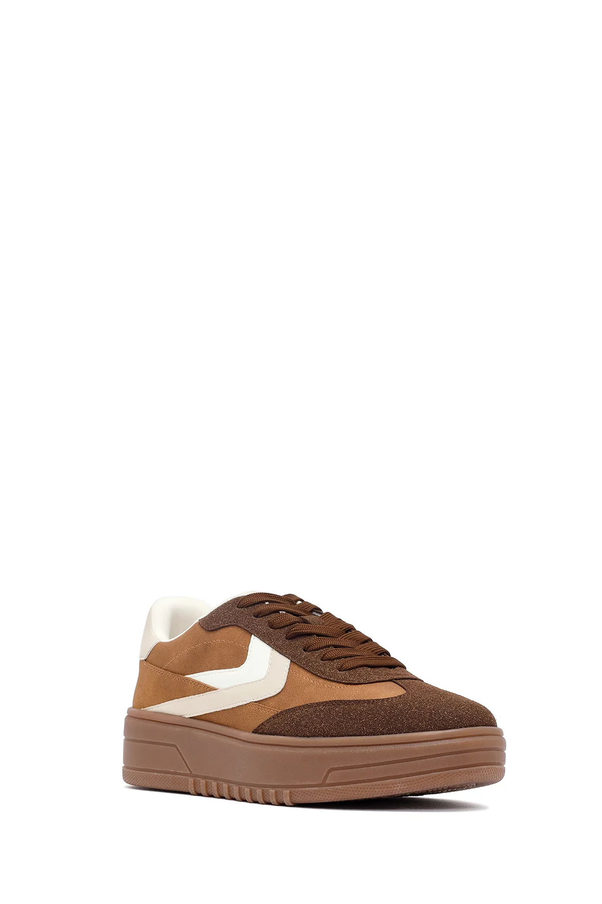 Kadın Camel Bağcıklı Kalın Tabanlı Sneaker - Image 6