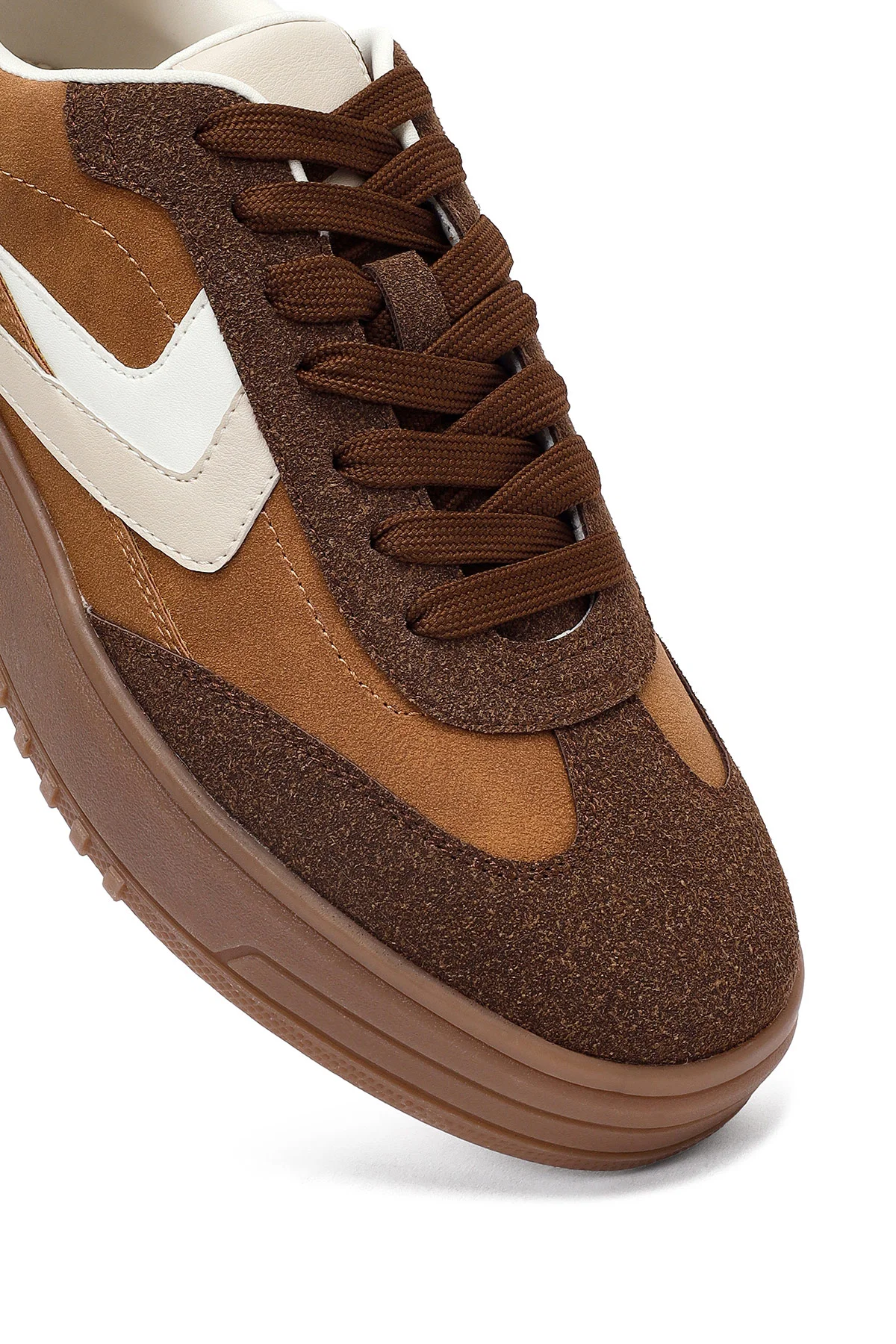 Kadın Camel Bağcıklı Kalın Tabanlı Sneaker - Image 9