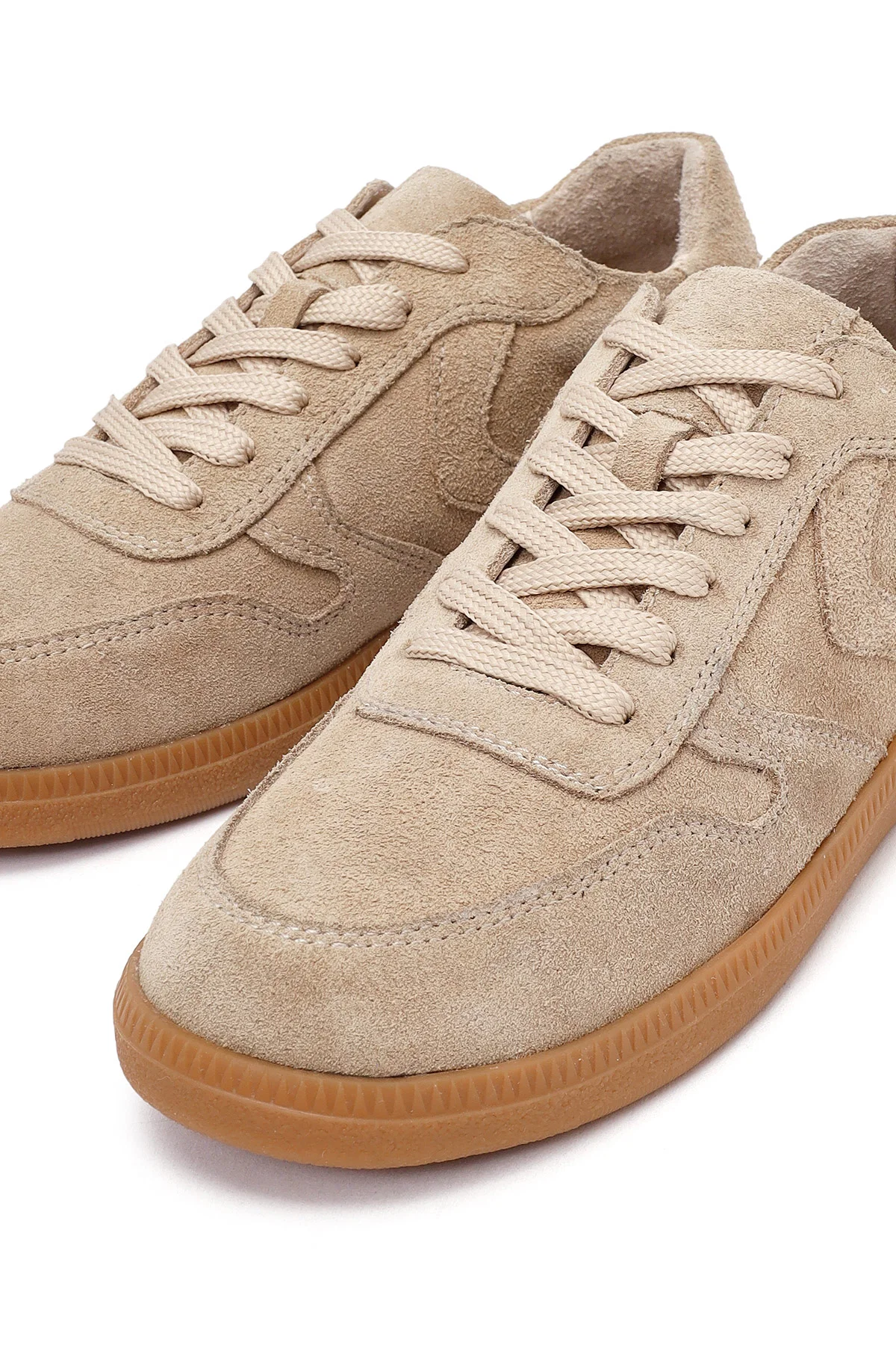Kadın Camel Bağcıklı Süet Deri Sneaker - Image 10