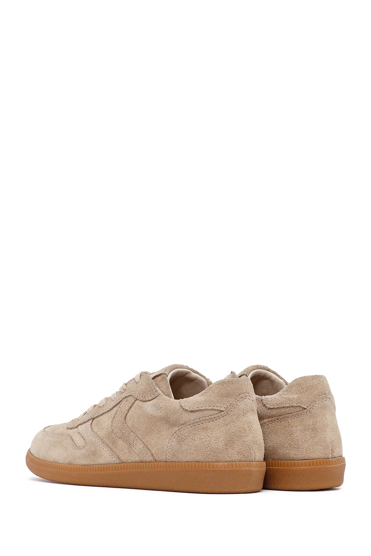 Kadın Camel Bağcıklı Süet Deri Sneaker - Image 5