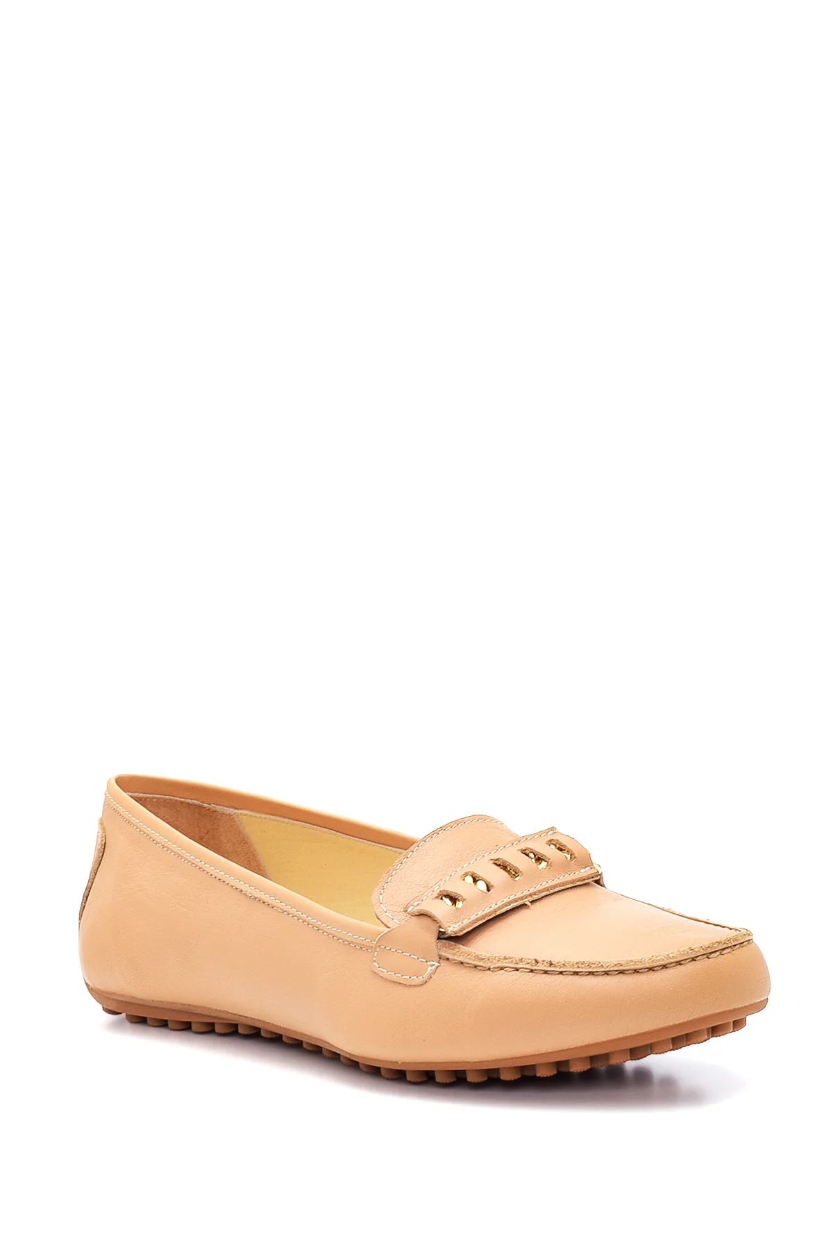 Kadın Camel Deri Loafer - Image 3