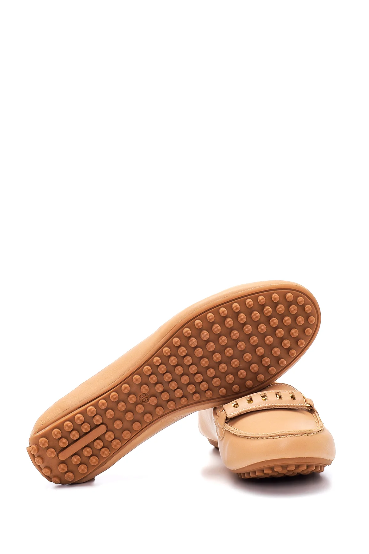 Kadın Camel Deri Loafer - Image 4