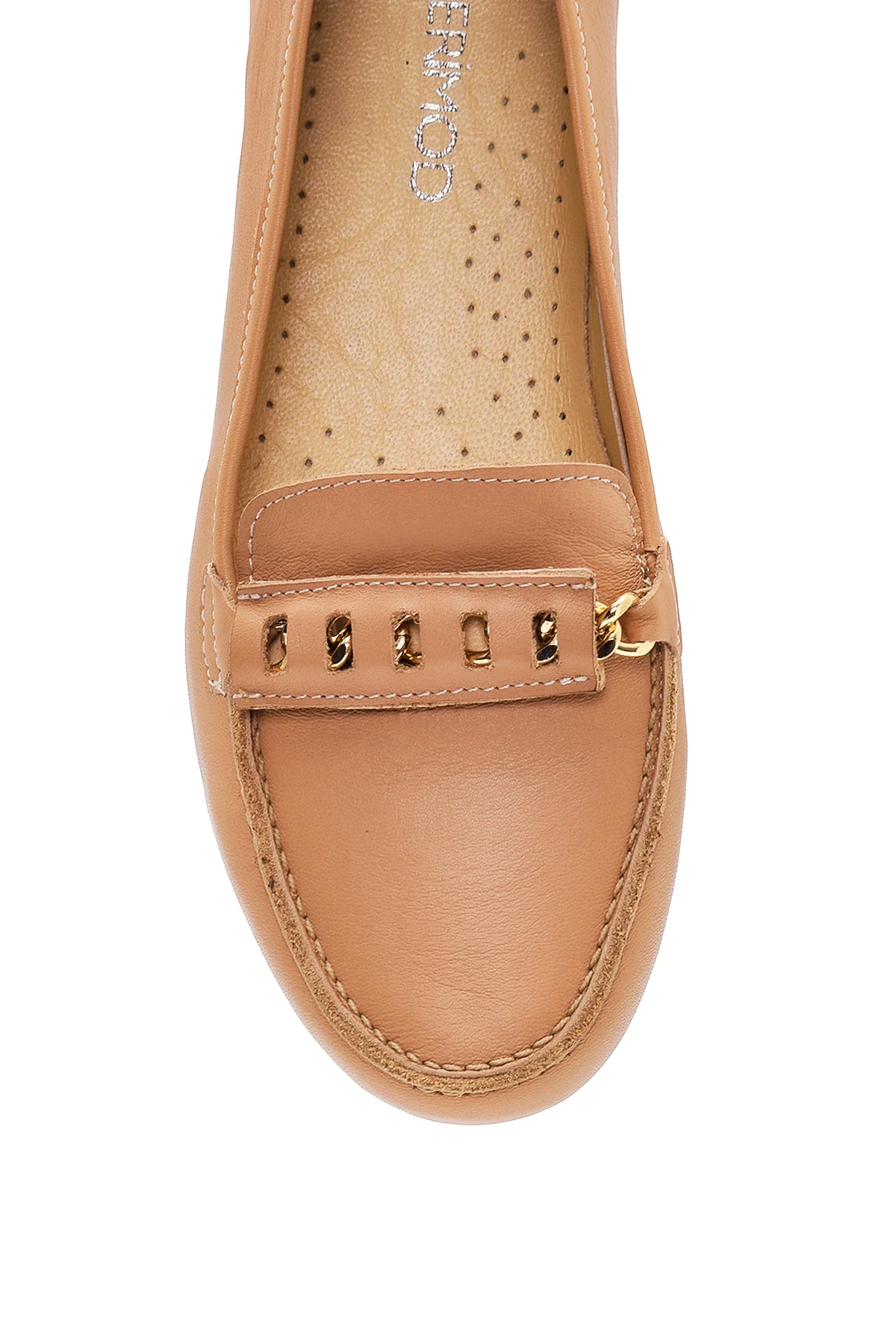 Kadın Camel Deri Loafer - Image 6