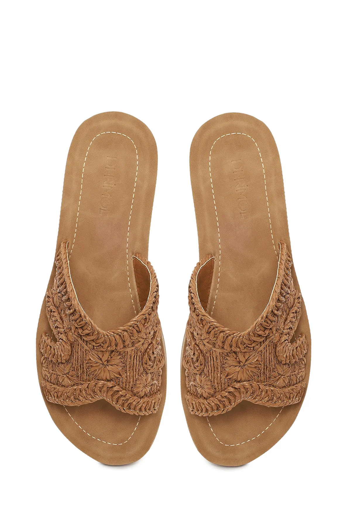 Kadın Camel Hasır Terlik - Image 4