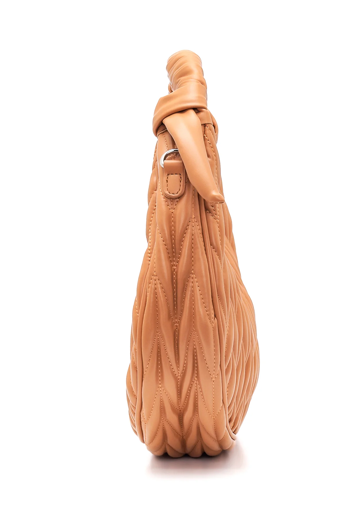 Kadın Camel Kapitone Omuz Çantası - Image 3