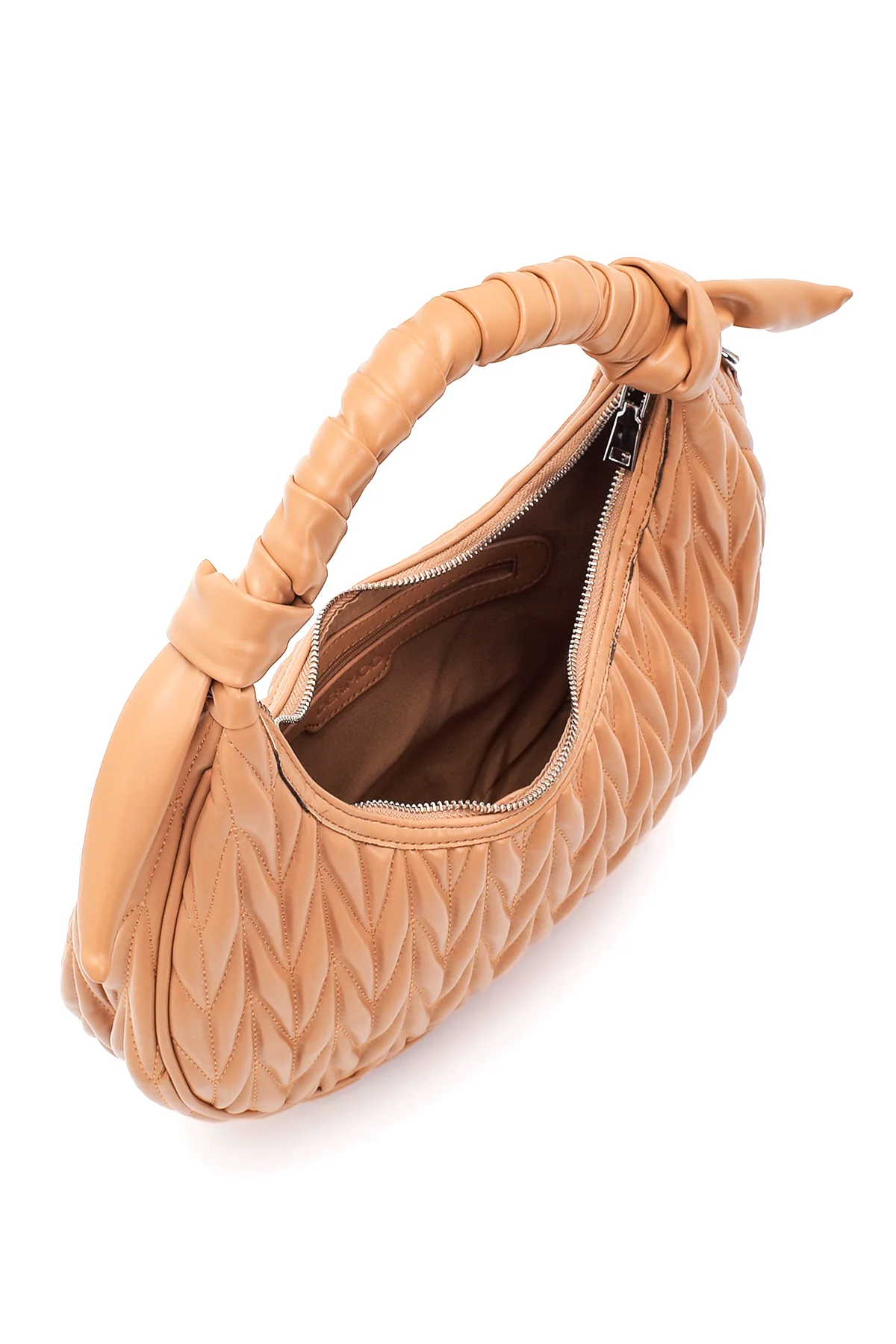 Kadın Camel Kapitone Omuz Çantası - Image 6
