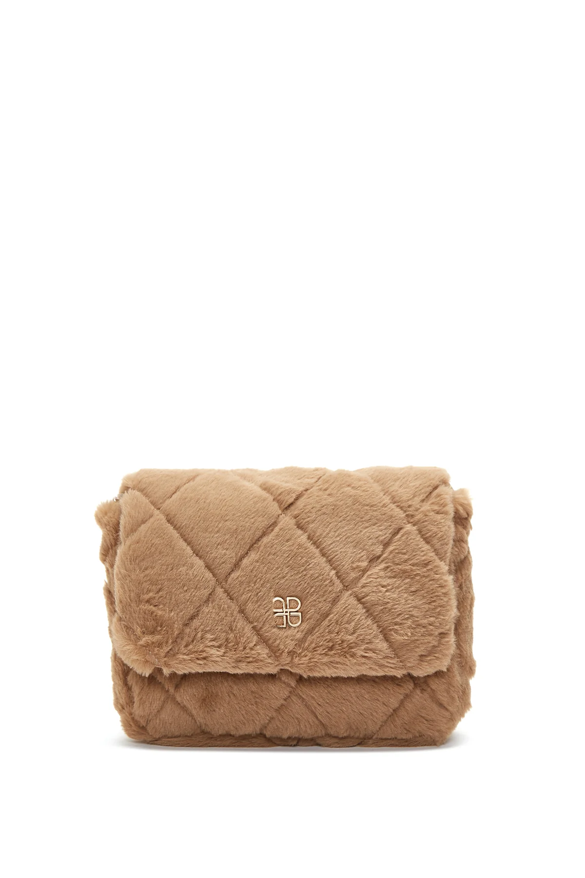 Kadın Camel Peluş Omuz Çantası - Image 3
