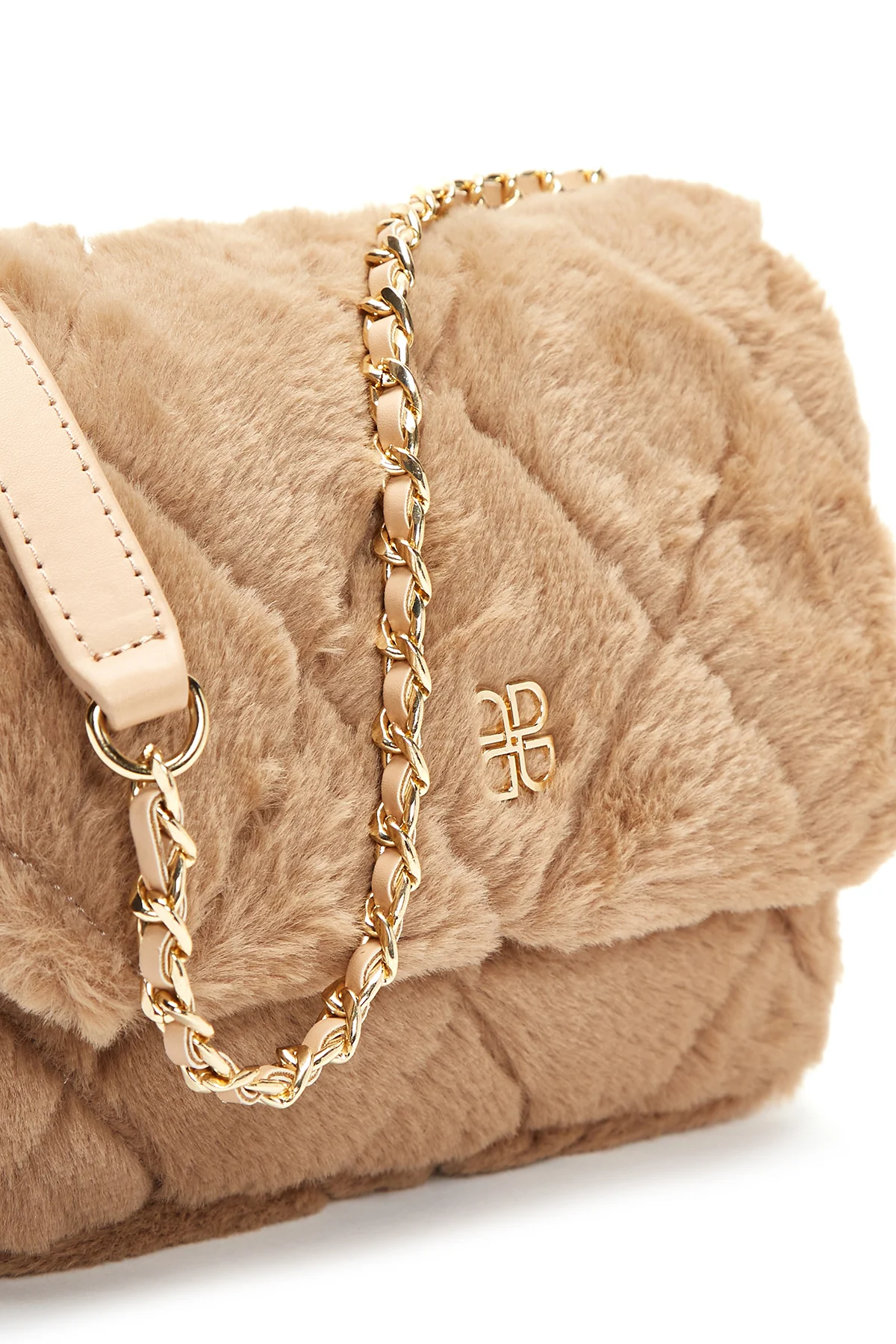 Kadın Camel Peluş Omuz Çantası - Image 7