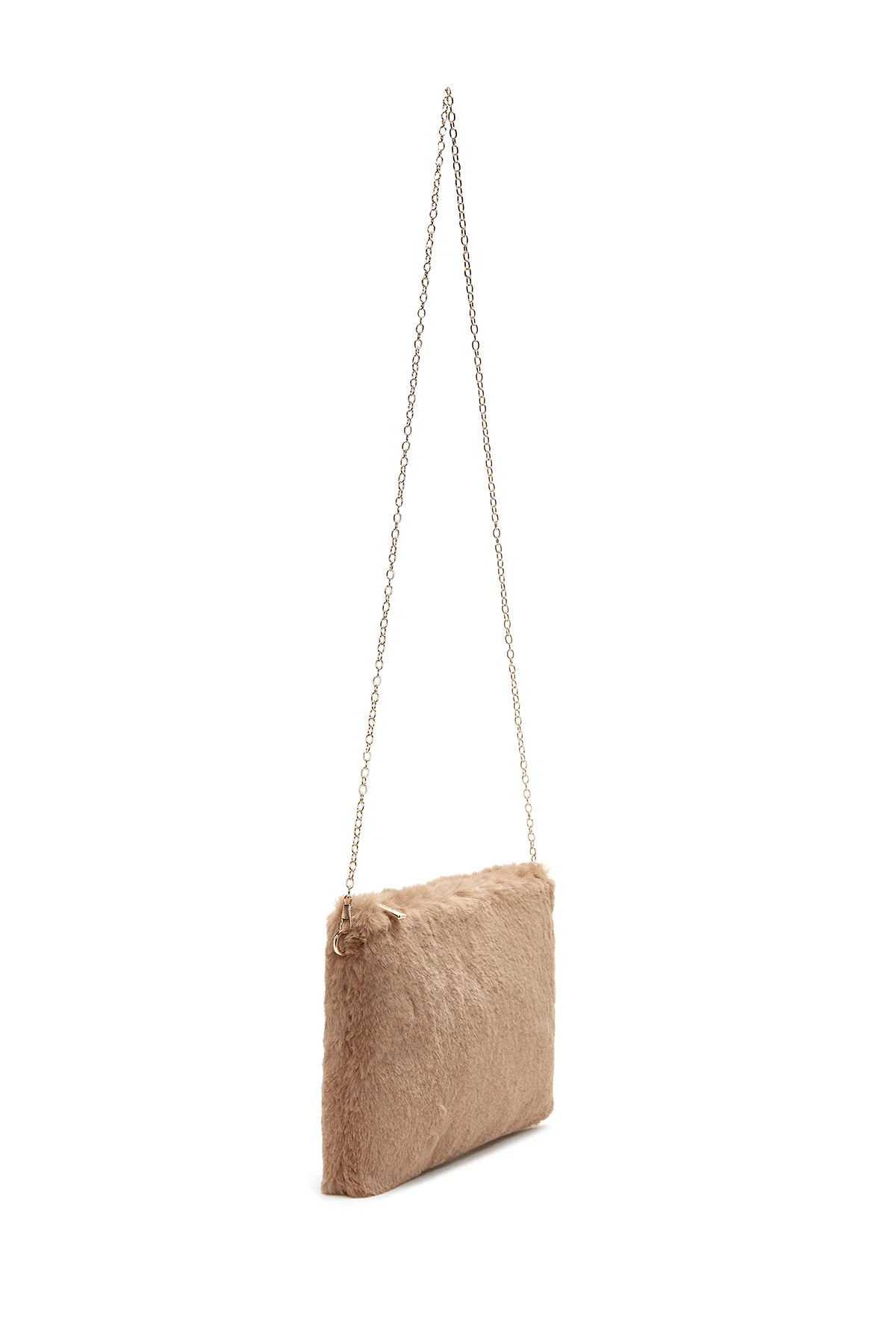 Kadın Camel Peluş Portföy Çanta - Image 5