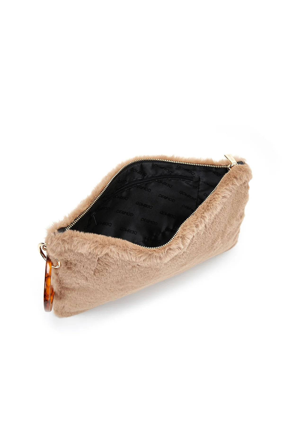 Kadın Camel Peluş Portföy Çanta - Image 6