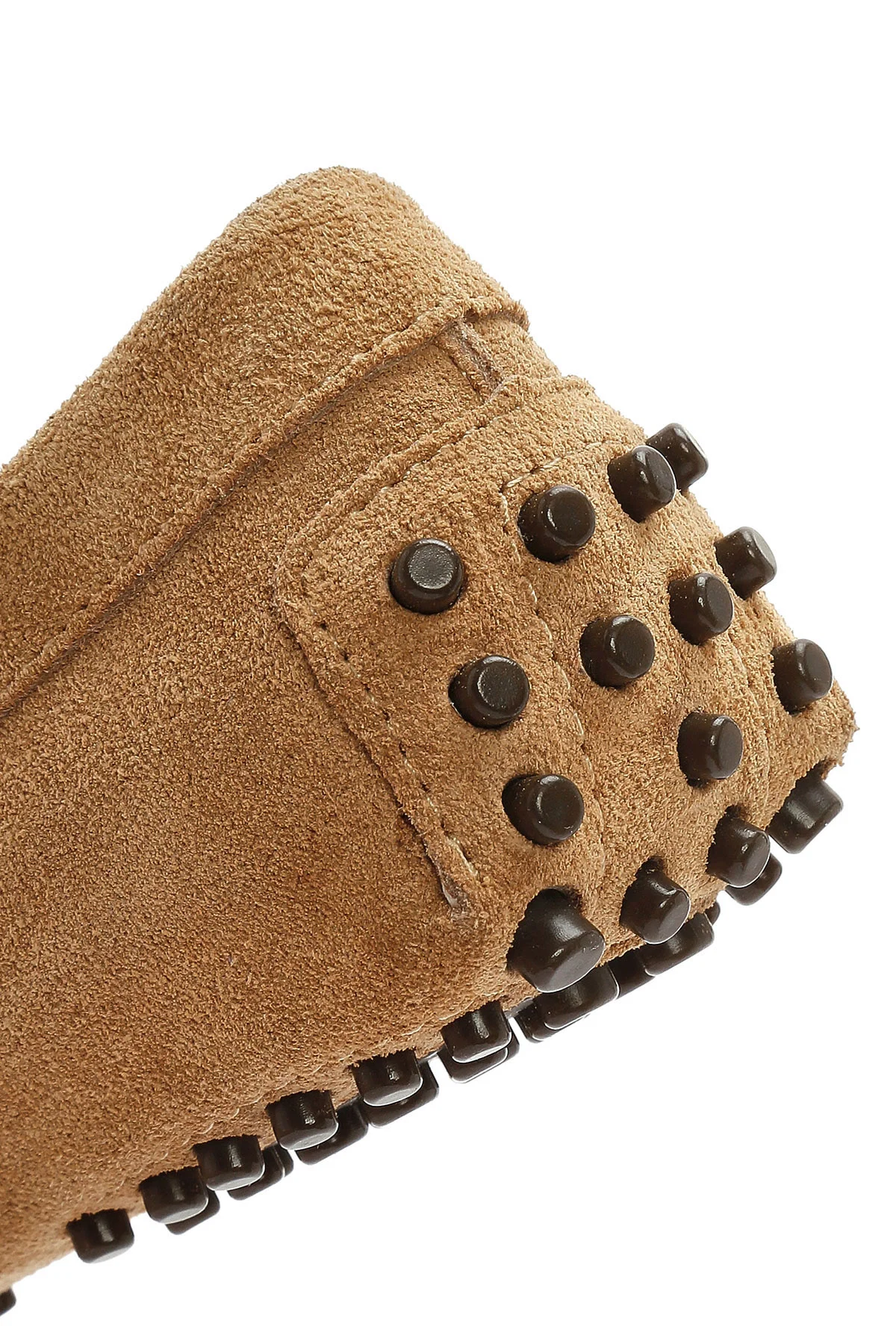Kadın Camel Püsküllü Süet Deri Loafer - Image 8