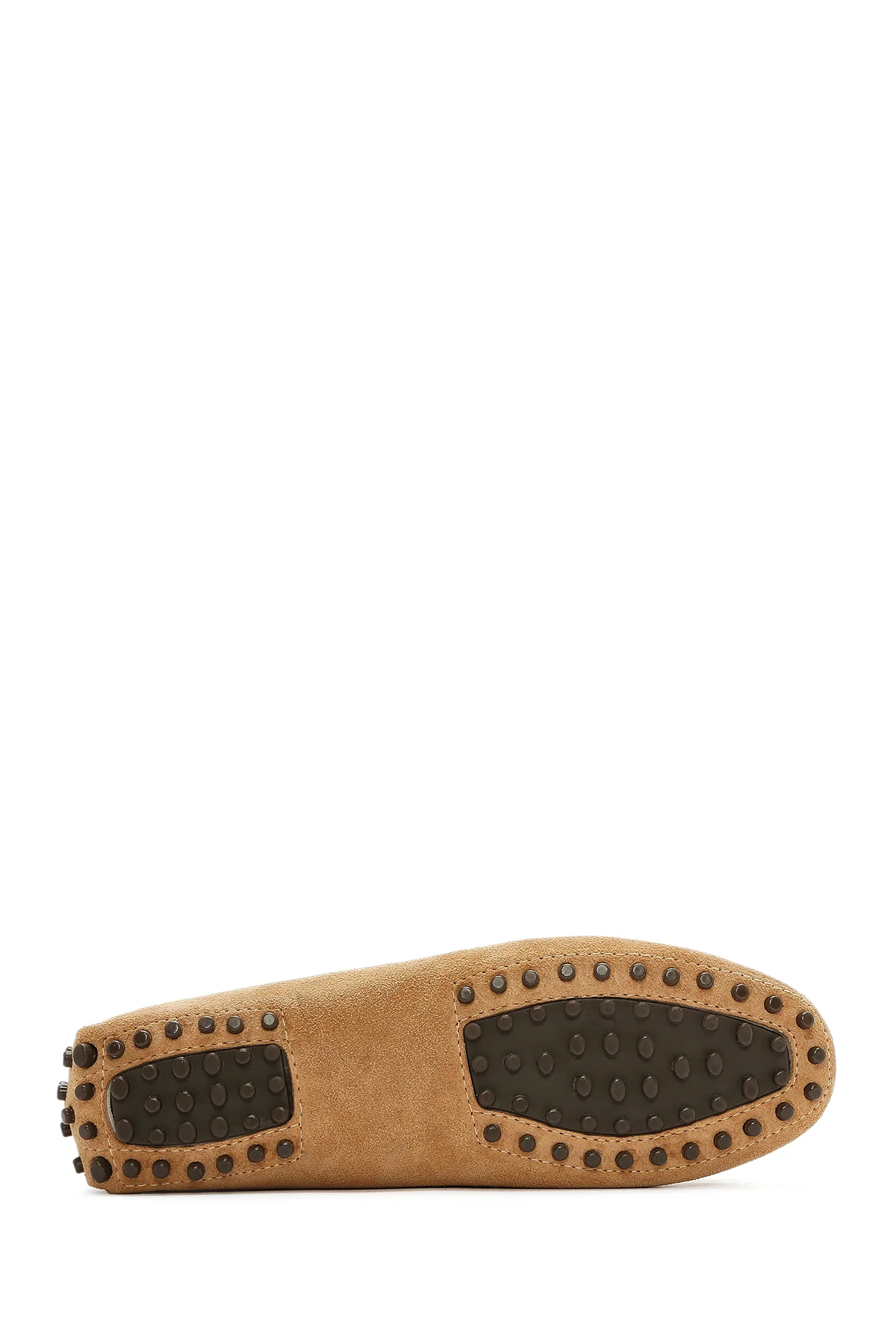Kadın Camel Püsküllü Süet Deri Loafer - Image 5