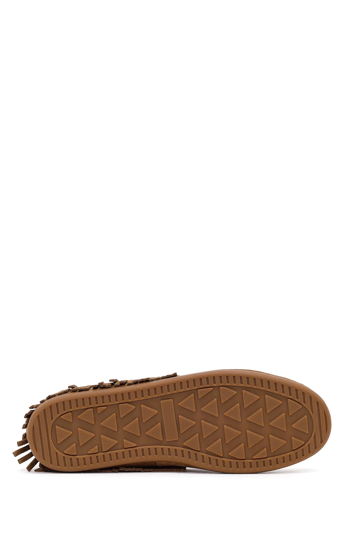 Kadın Camel Püsküllü Süet Deri Loafer - Image 5