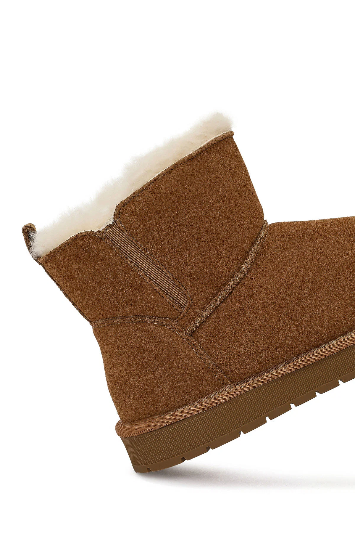 Kadın Camel Süet Deri Teddy Bot - Image 12