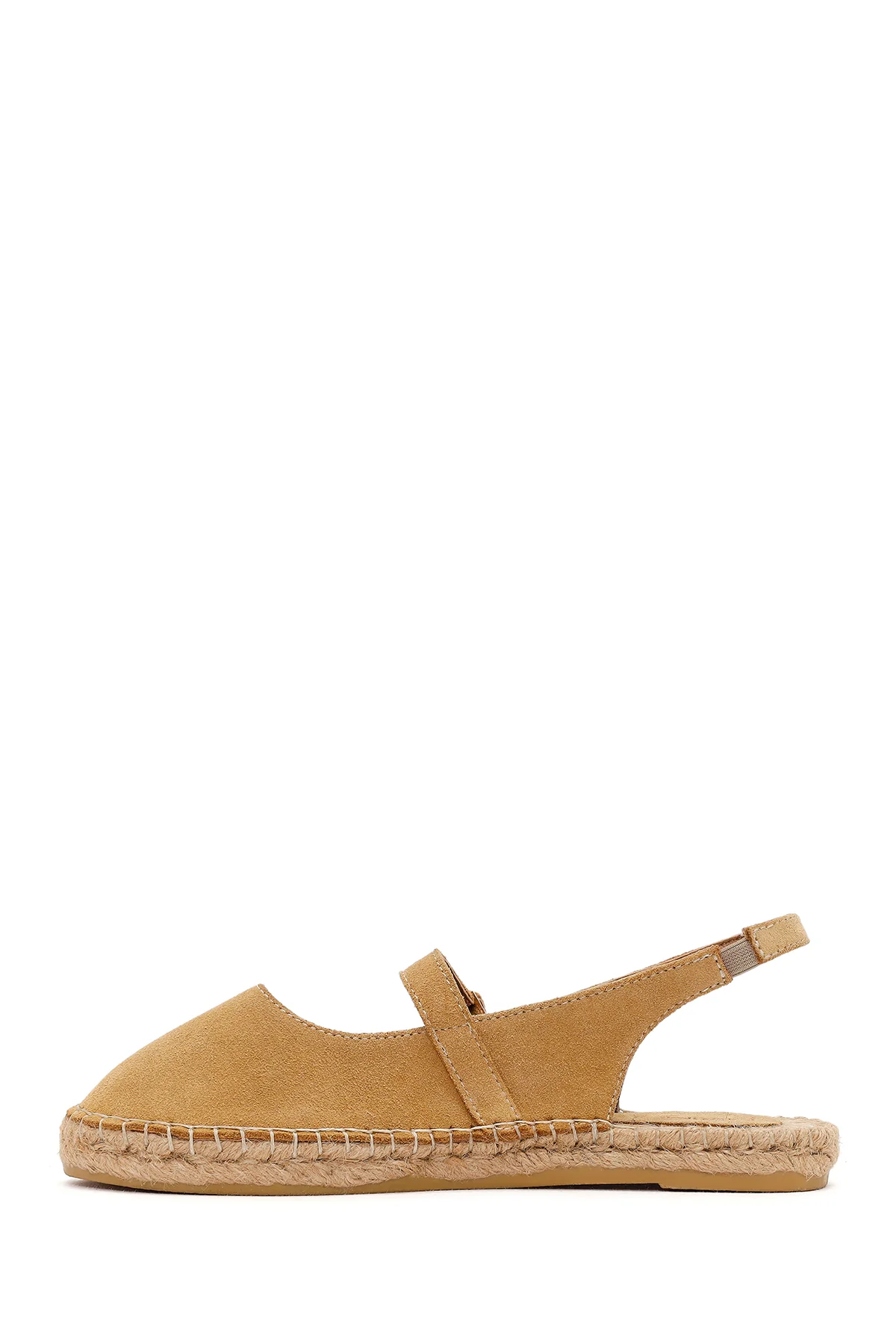 Kadın Camel Tokalı Süet Deri Espadril - Image 3