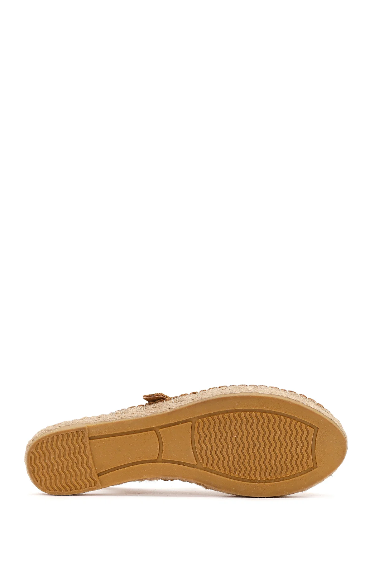 Kadın Camel Tokalı Süet Deri Espadril - Image 5