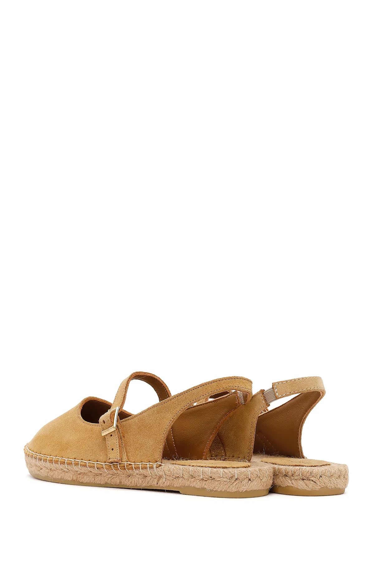 Kadın Camel Tokalı Süet Deri Espadril - Image 6