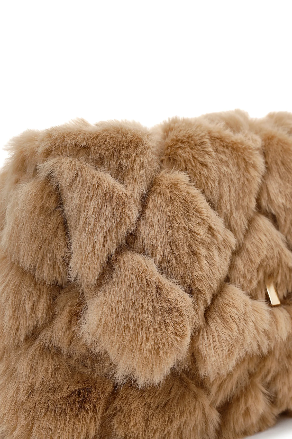 Kadın Camel Uzun Zincir Askılı Peluş Çapraz Çanta - Image 8