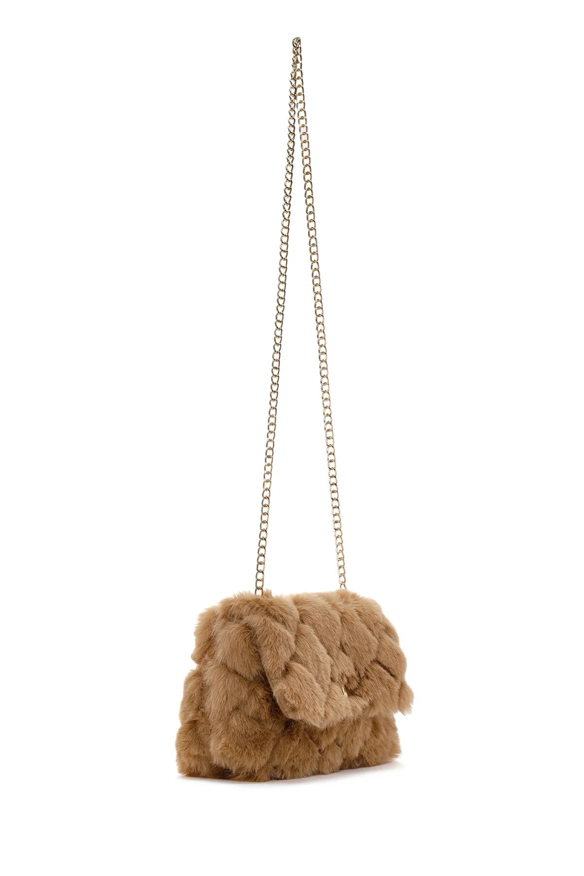 Kadın Camel Zincir Askılı Peluş Çapraz Çanta - Image 6