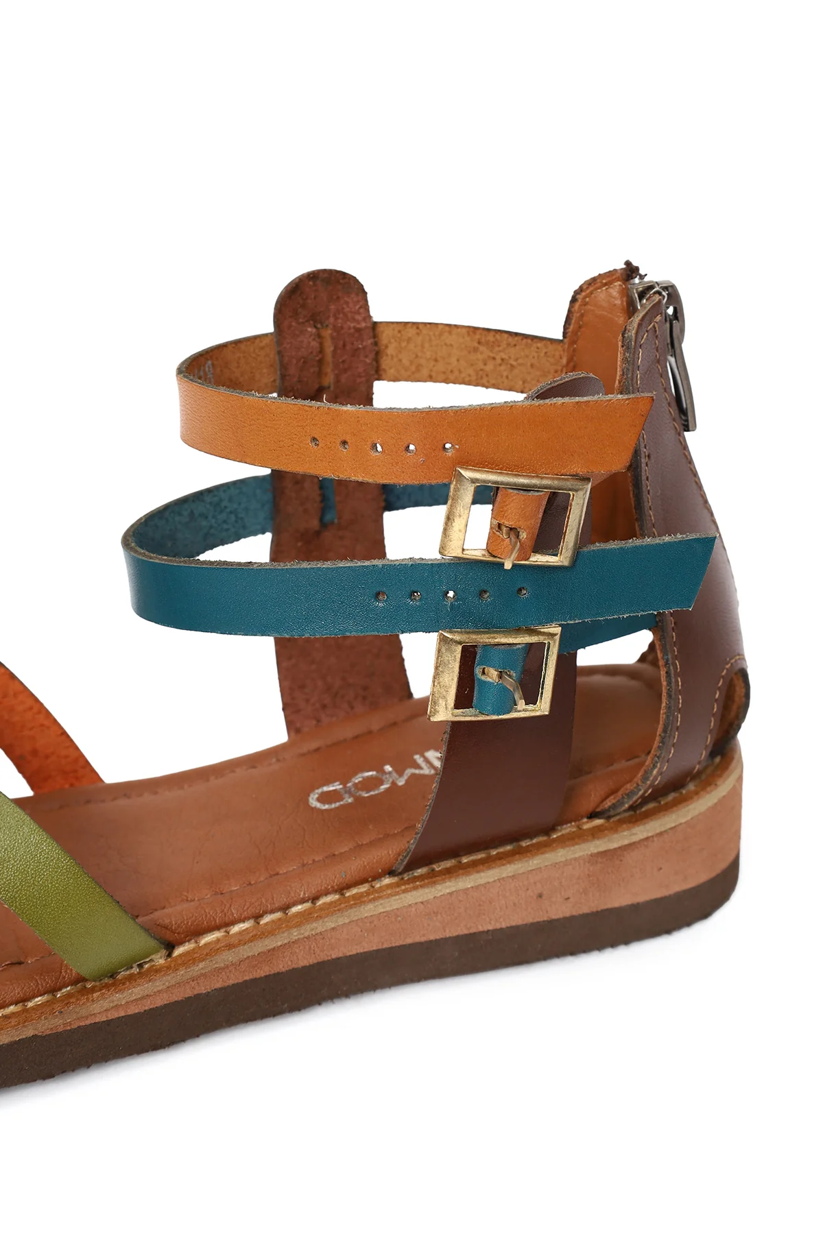 Kadın Çok Renkli Deri Bodrum Sandalet - Image 10