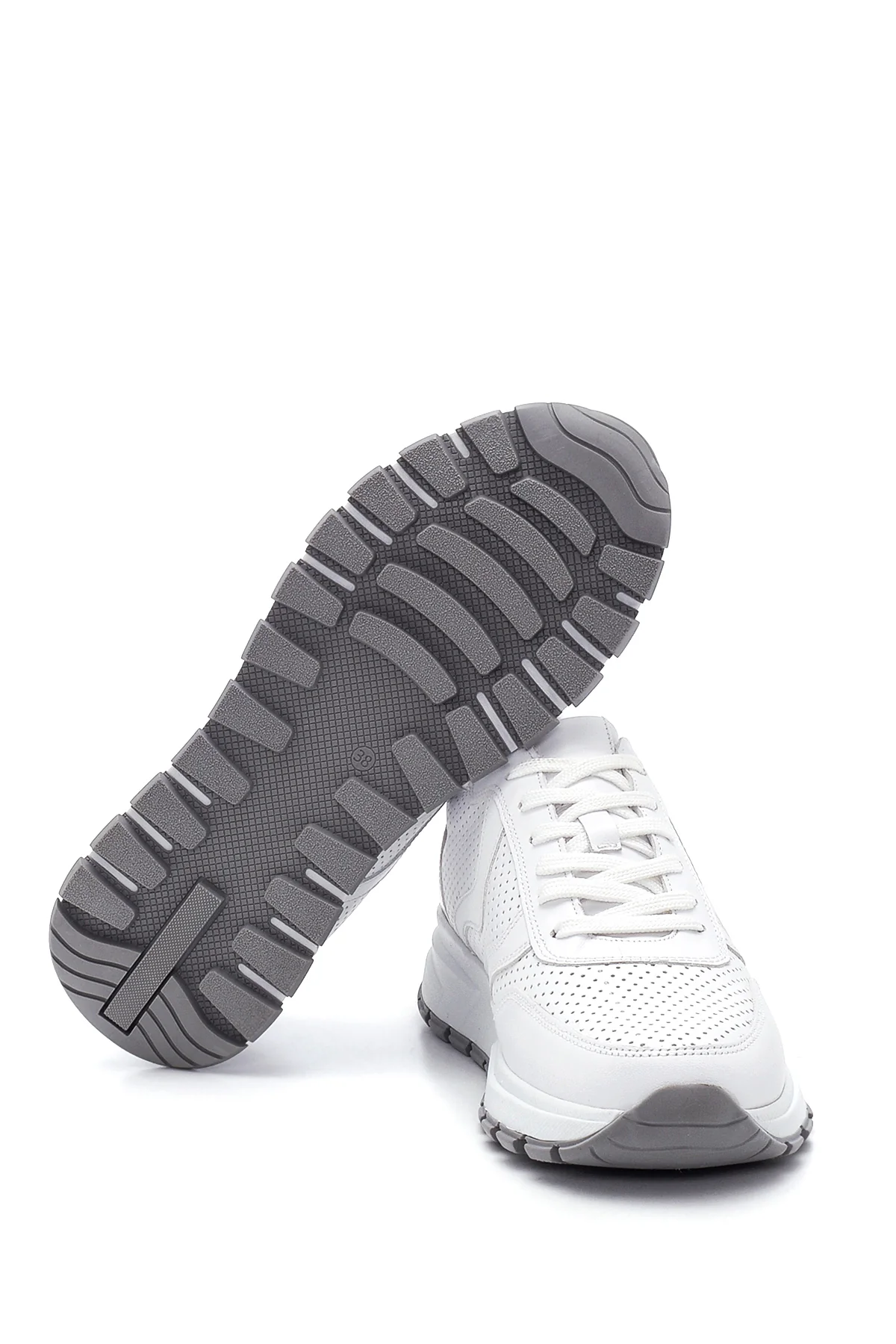 Kadın Deri Delikli Sneaker - Image 4