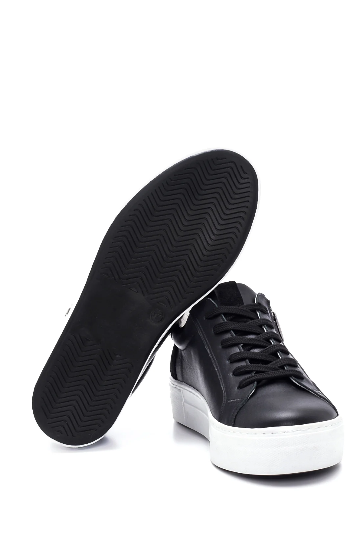 Kadın Deri Fermuar Detaylı Sneaker - Image 4