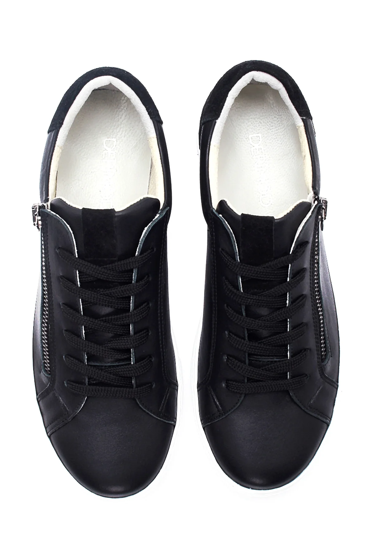Kadın Deri Fermuar Detaylı Sneaker - Image 7
